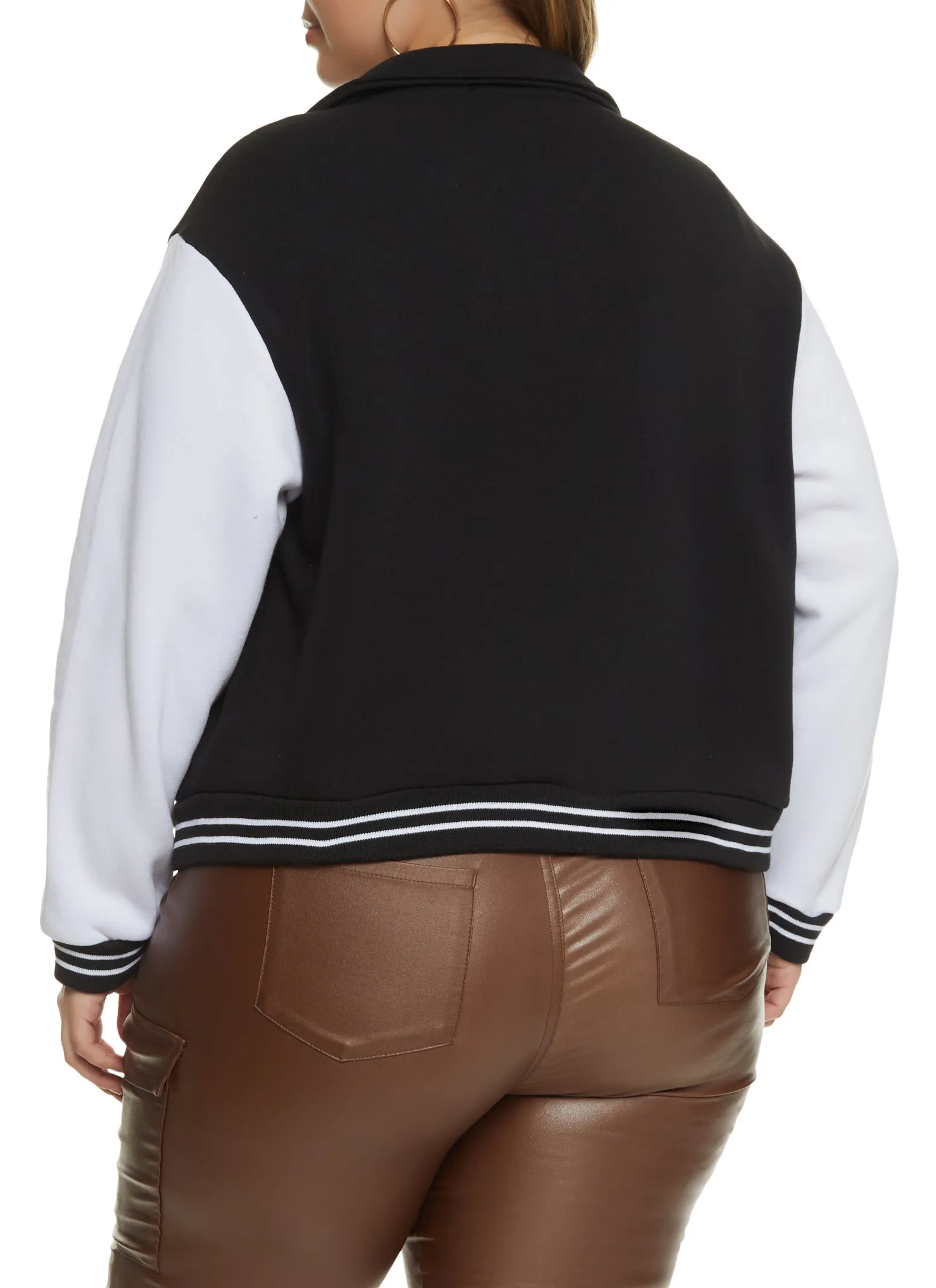Plus Size Brooklyn Zip Front Varsity Jacket sold by Rainbow product image thumbnail 3