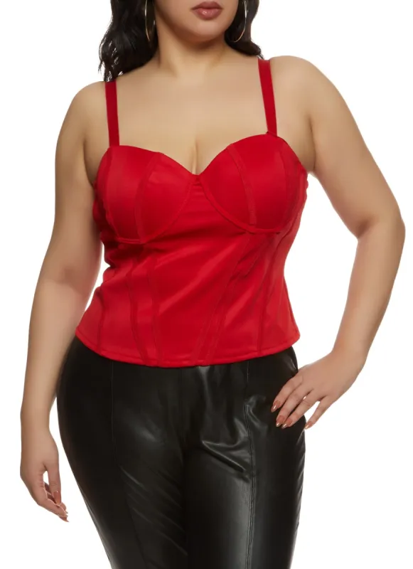 Plus Size Scuba Convertible Bustier Top sold by Rainbow