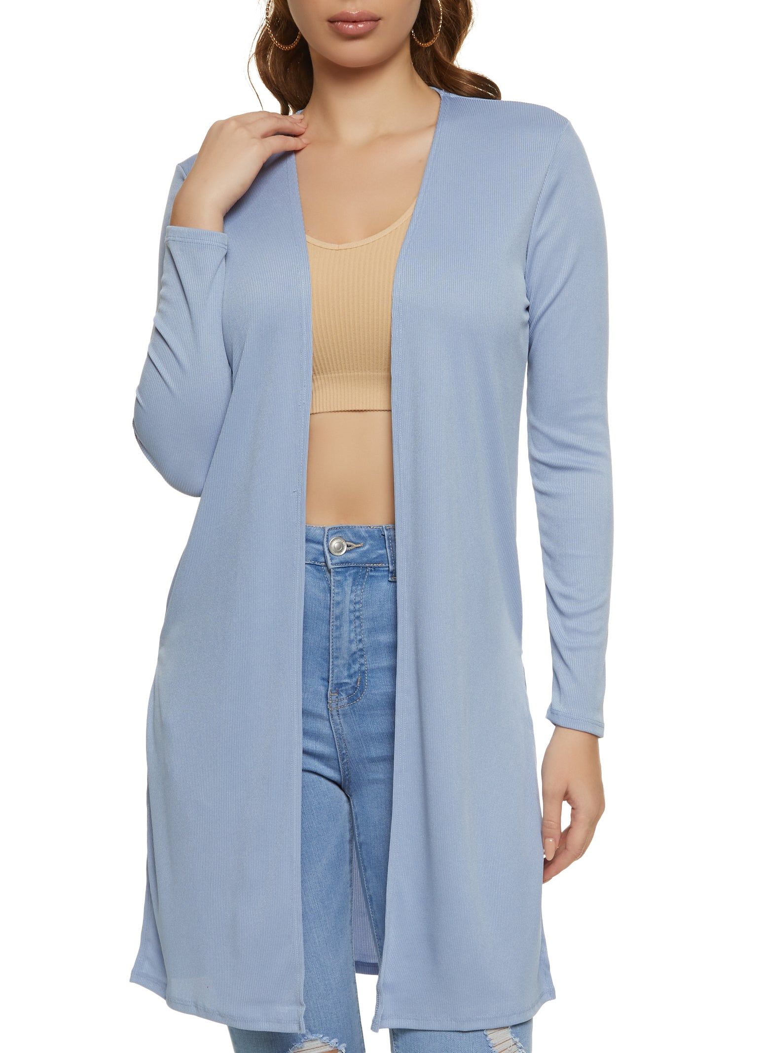 Solid Ribbed Open Front Duster sold by Rainbow