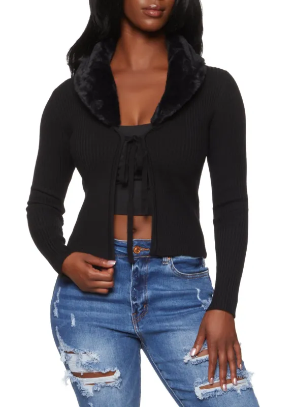★COOR★ Top fill wool collar cardigan (black) MO&Co. Women's Big Collar Zip Up Knitted Cardigan