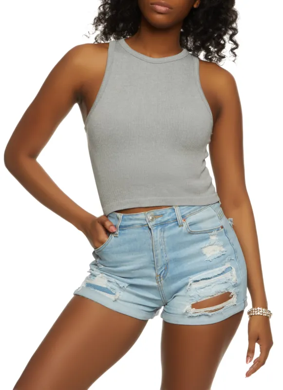 Seamless Ribbed Racerback Tank Top sold by Rainbow