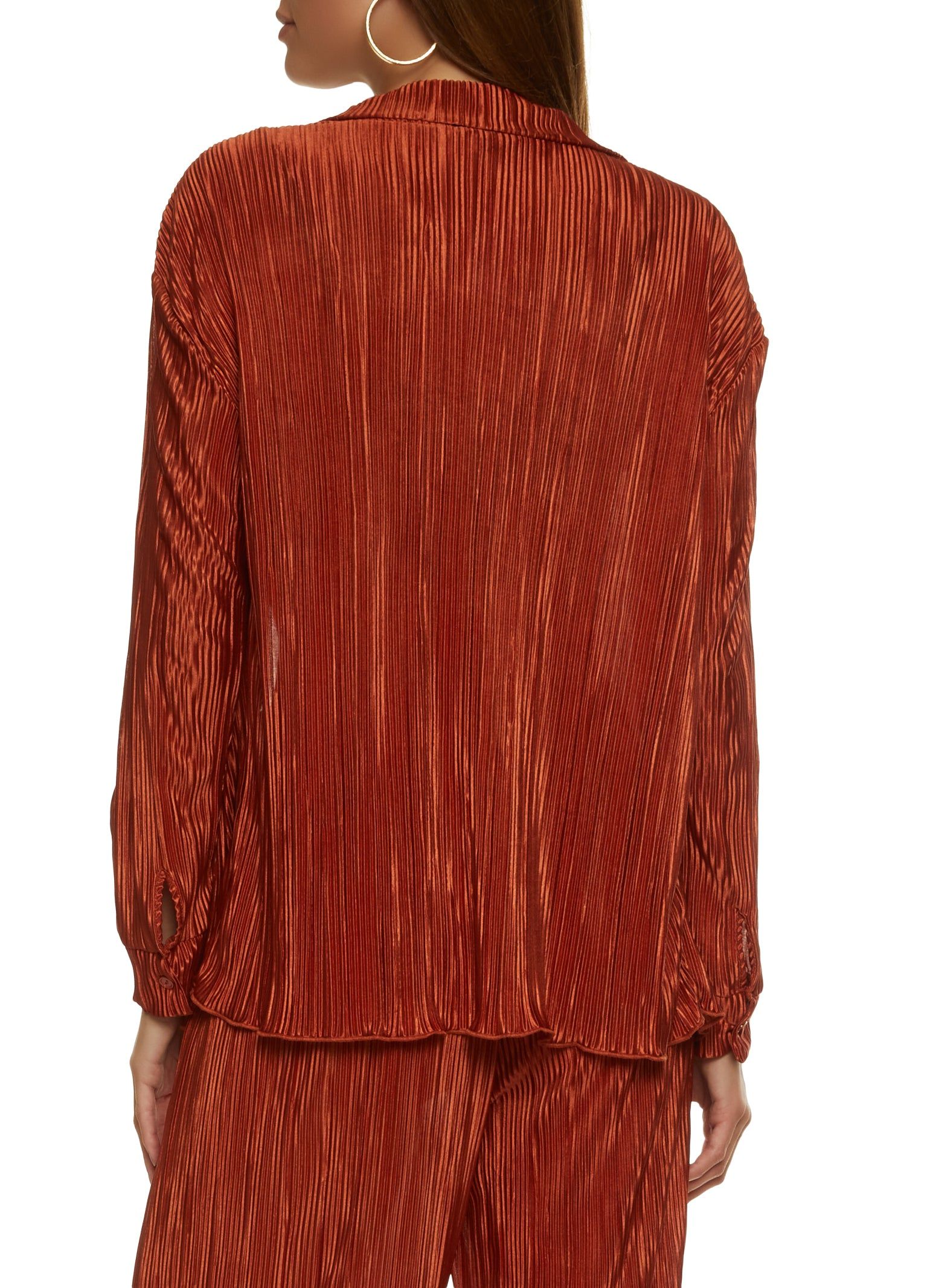 Solid Plisse Button Front Shirt sold by Rainbow product image thumbnail 3