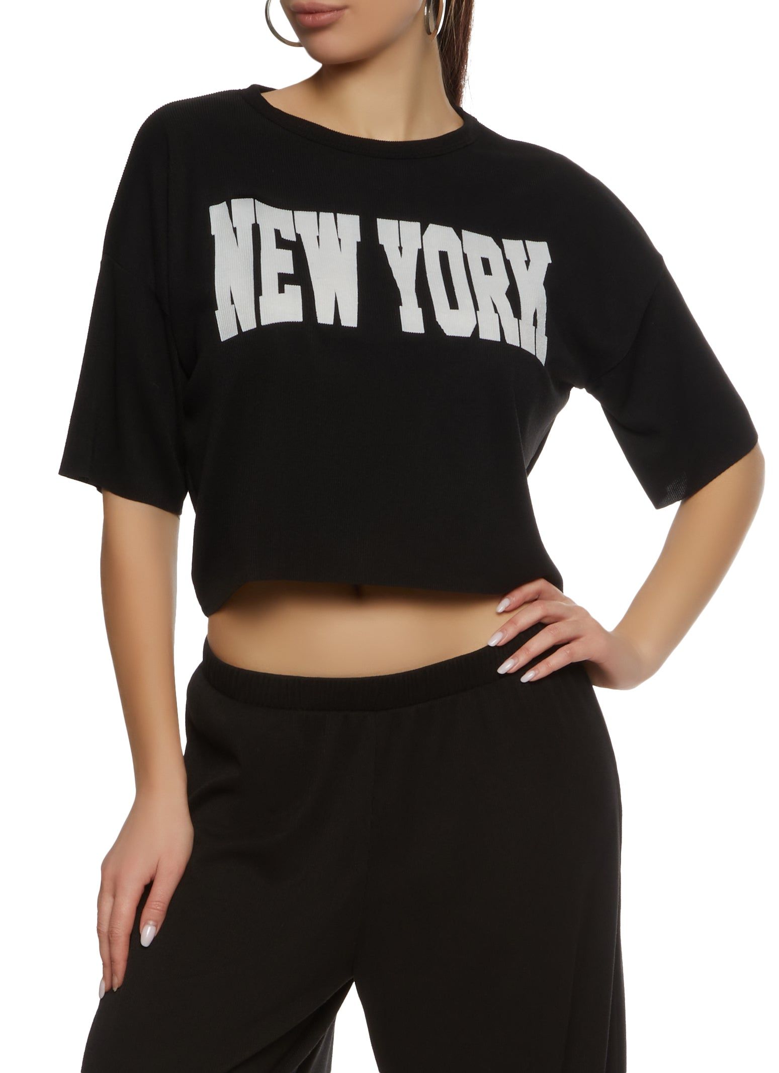 New York Boxy Crop Top sold by Rainbow