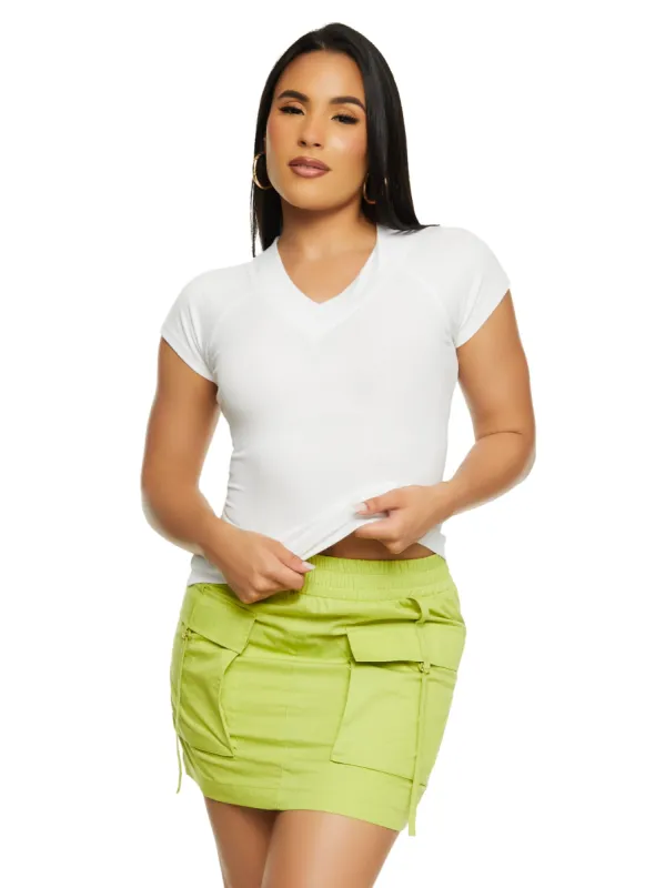 Basic Ribbed V Neck Tee sold by Rainbow