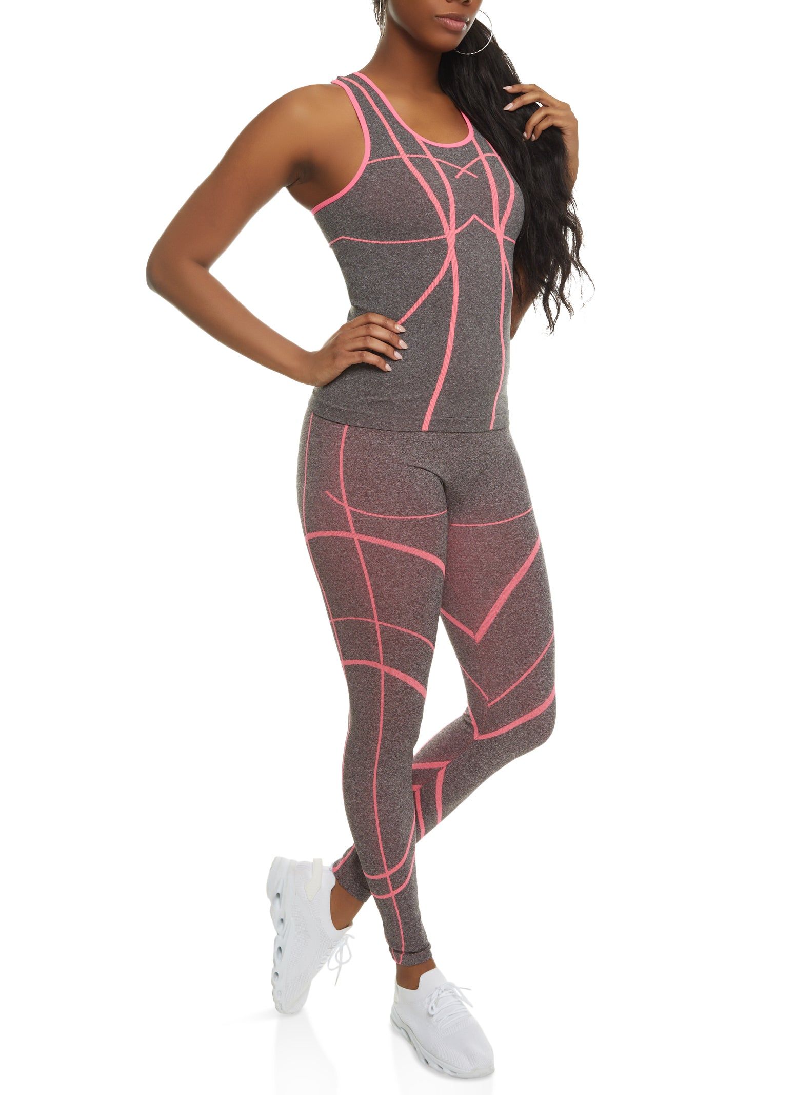 Stripe Detail Seamless Racerback Tank Top sold by Rainbow product image thumbnail 2