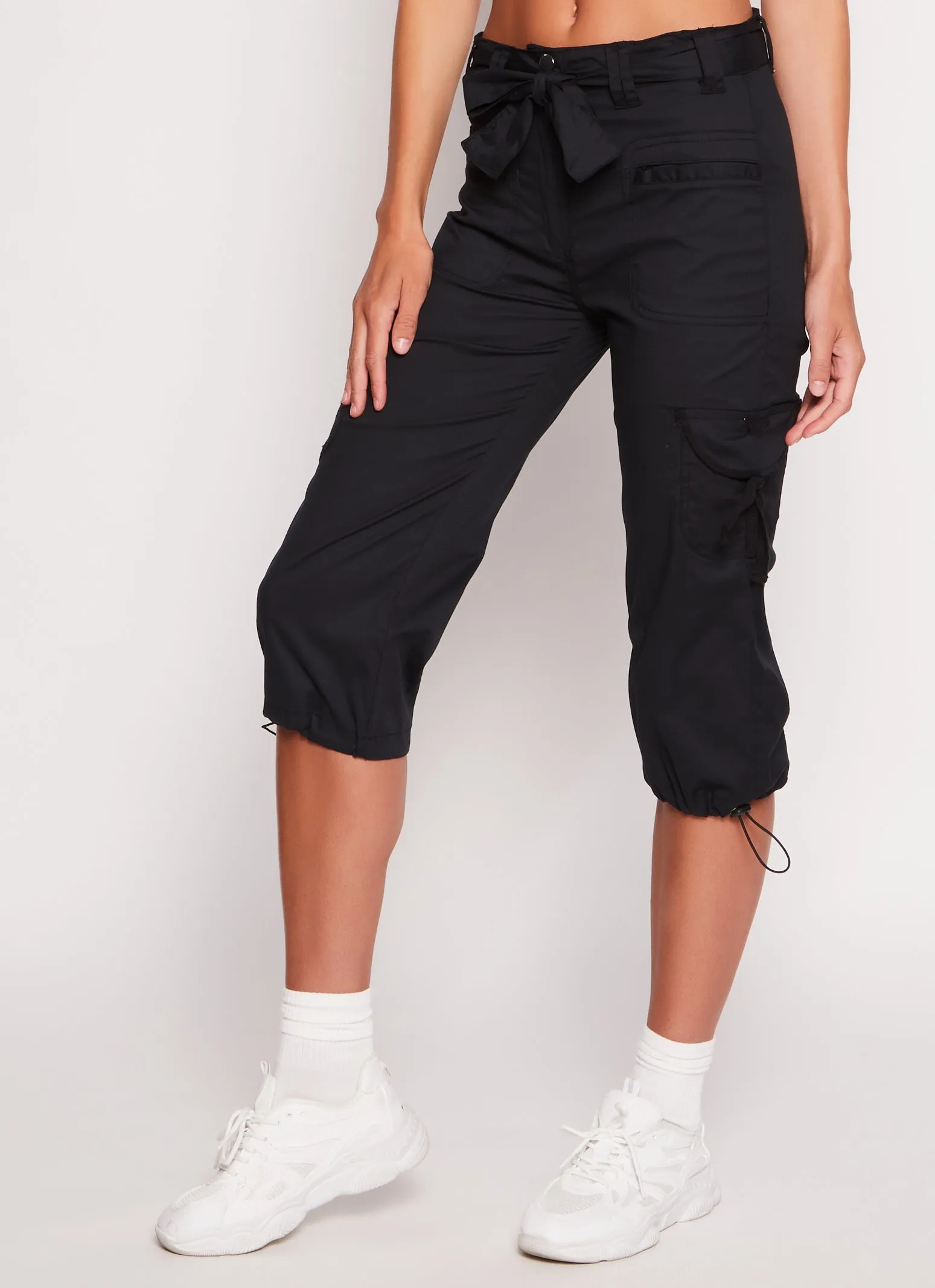 Poplin Tie Waist Capri Cargo Pants sold by Rainbow product image thumbnail 2