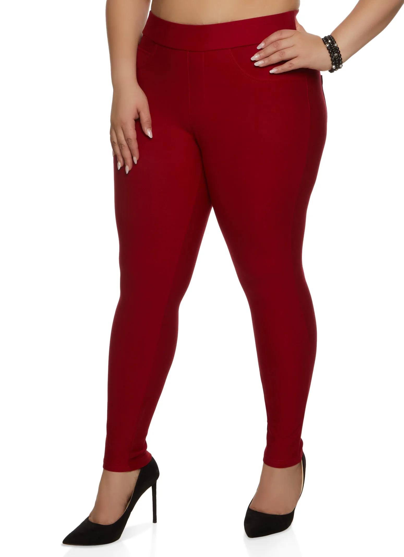 Plus Size Snatched Pull On Skinny Pants sold by Rainbow