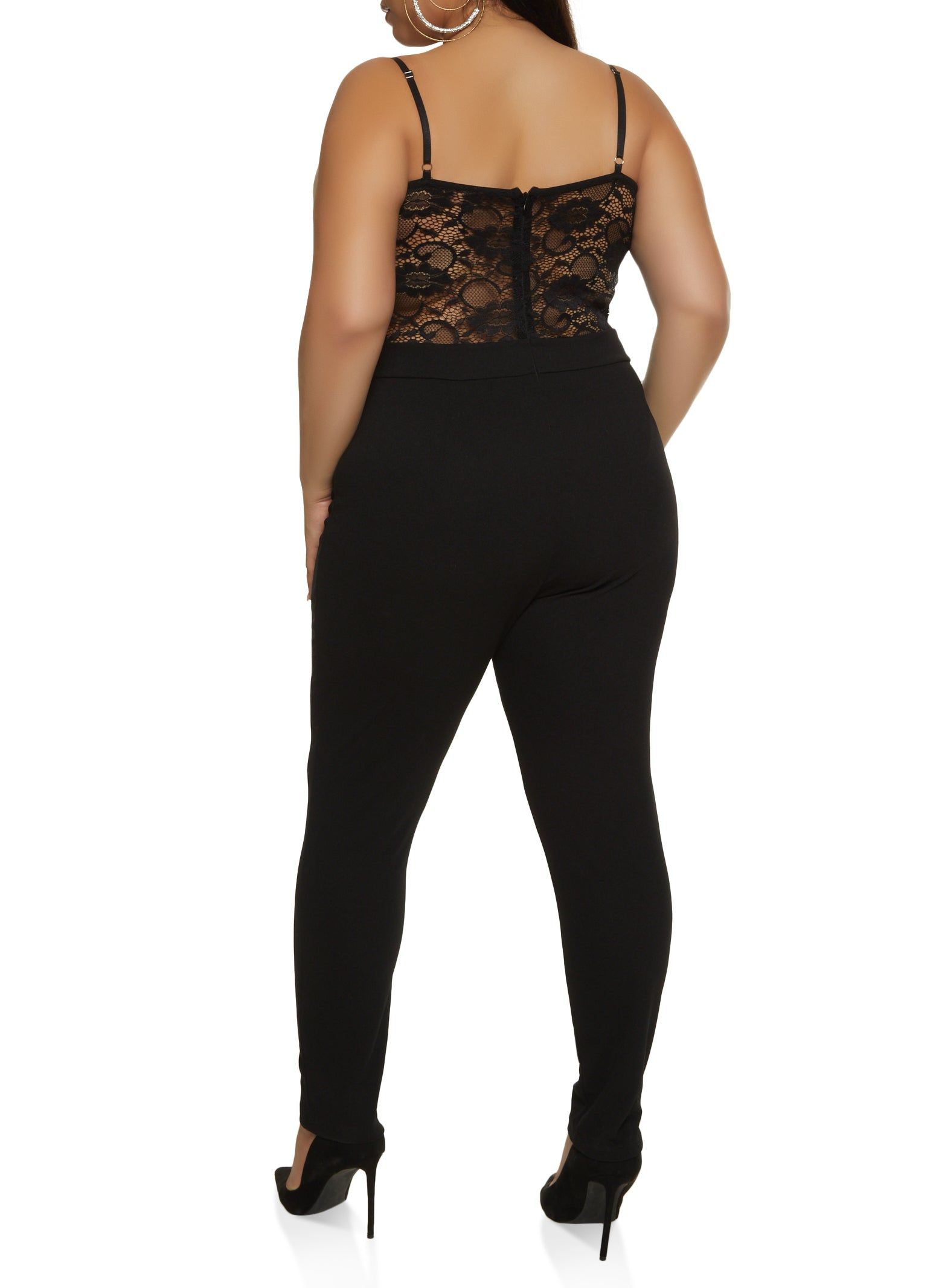 Plus Size Zip Back Lace Bustier Jumpsuit sold by Rainbow product image thumbnail 2
