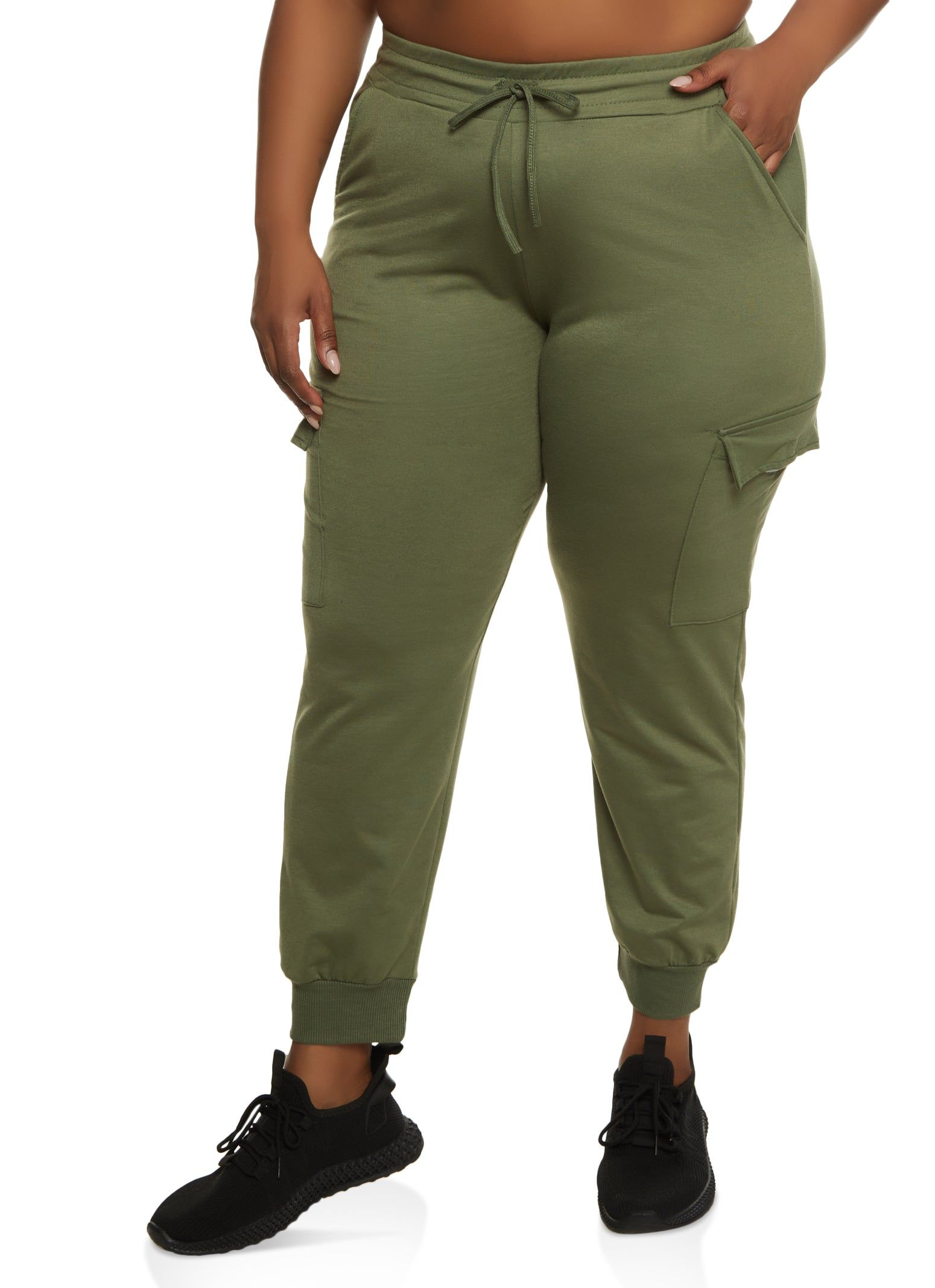 Plus Size French Terry Cargo Pocket Joggers sold by Rainbow