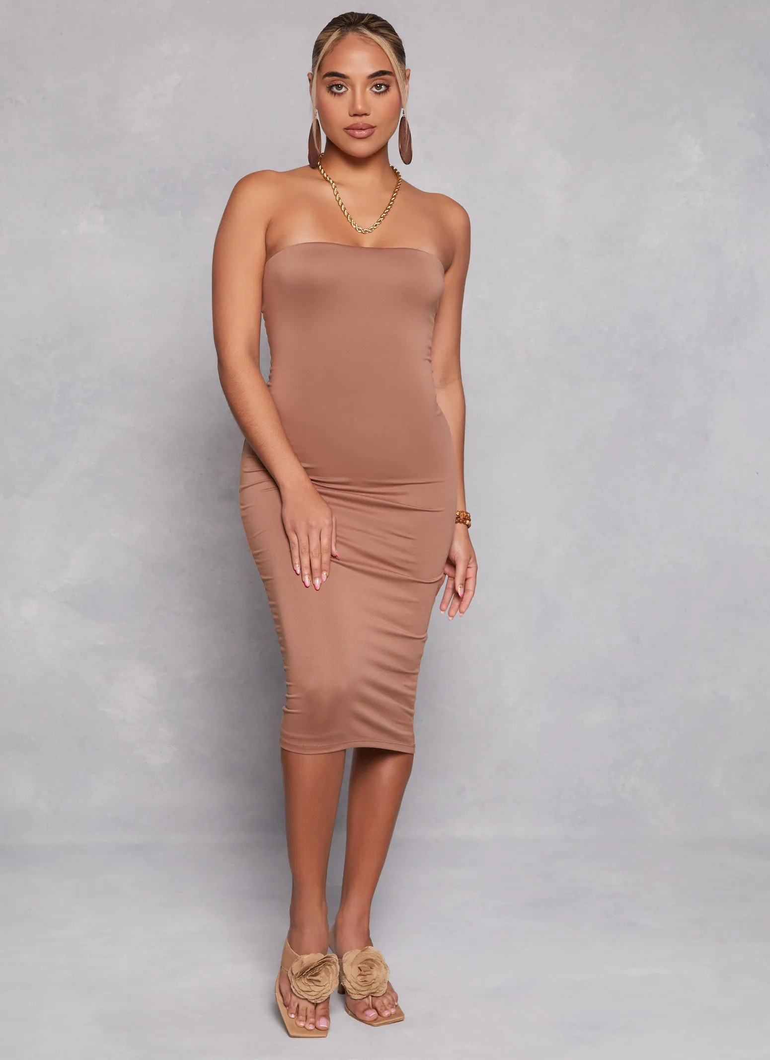 Solid Midi Tube Dress sold by Rainbow product image thumbnail 2