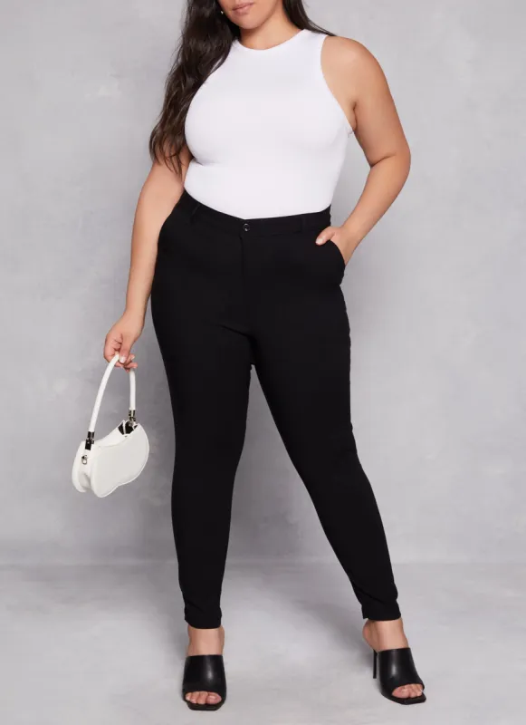Plus Size Hyperstretch Skinny Leg Dress Pants sold by Rainbow