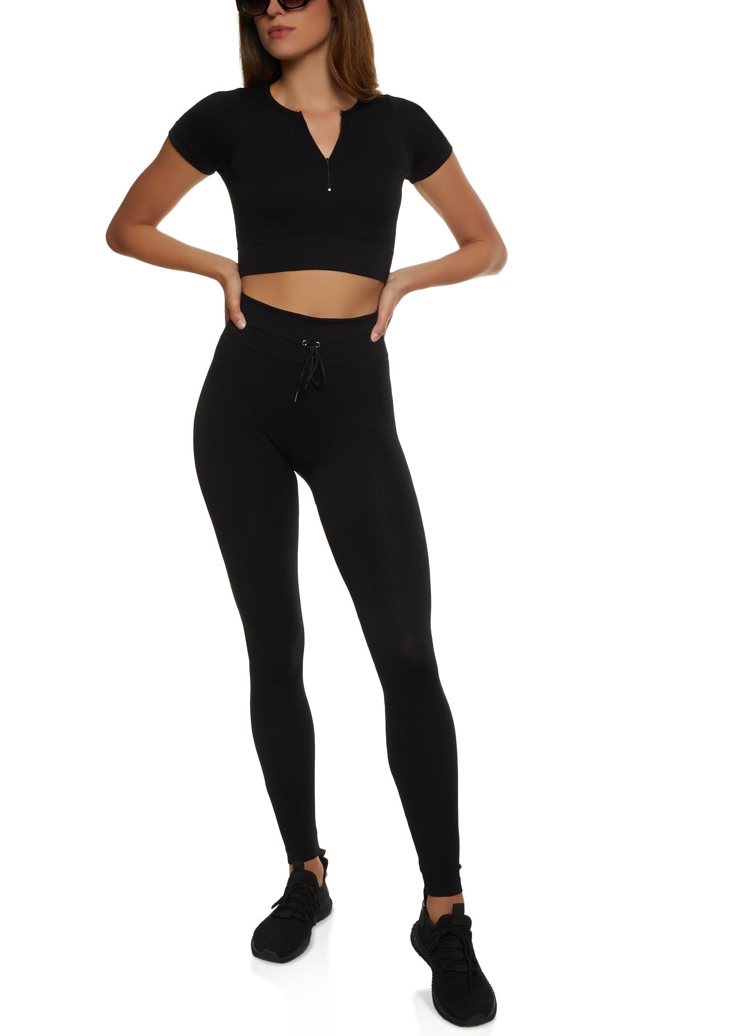 Seamless Half Zip Active Crop Top sold by Rainbow product image thumbnail 2