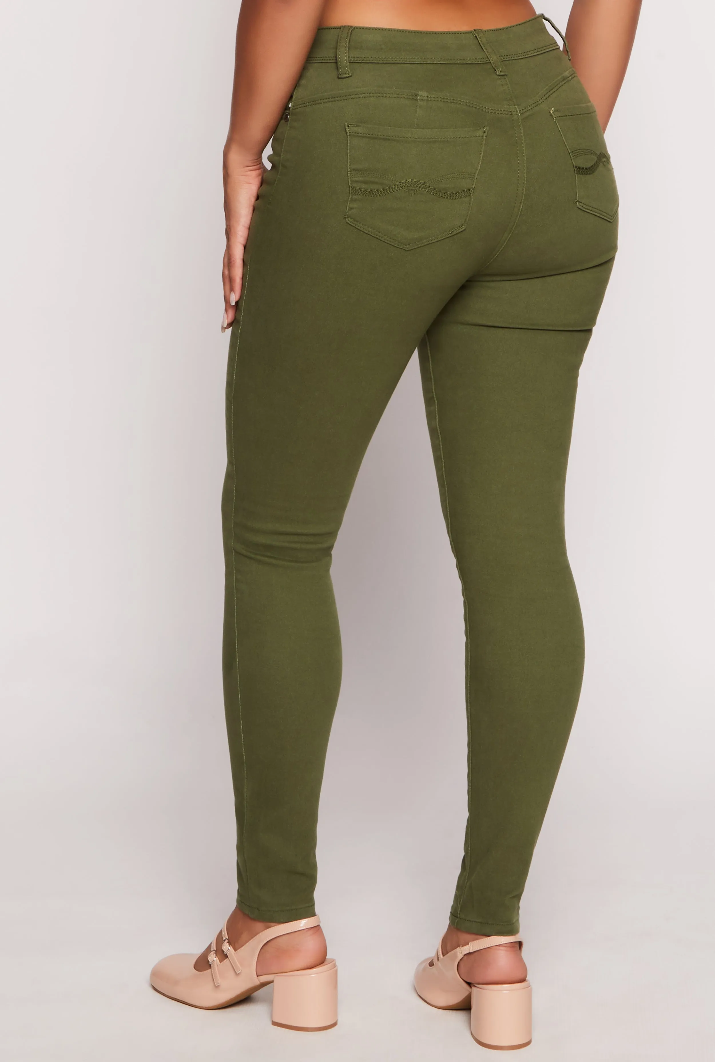 Twill High Waisted Skinny Leg Pants sold by Rainbow product image thumbnail 3