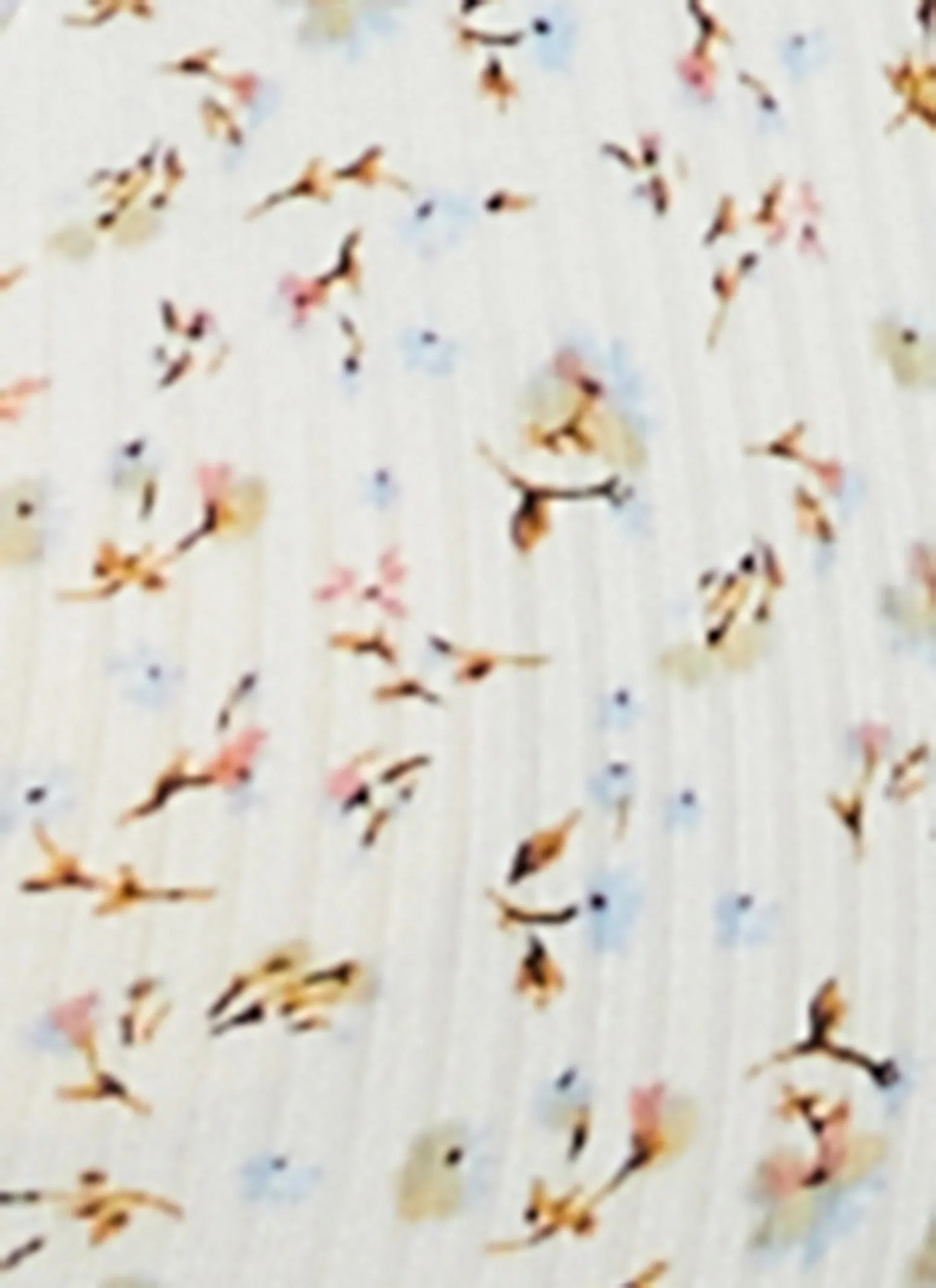 Ribbed Floral Print Twist Front Crop Top sold by Rainbow product image thumbnail 4