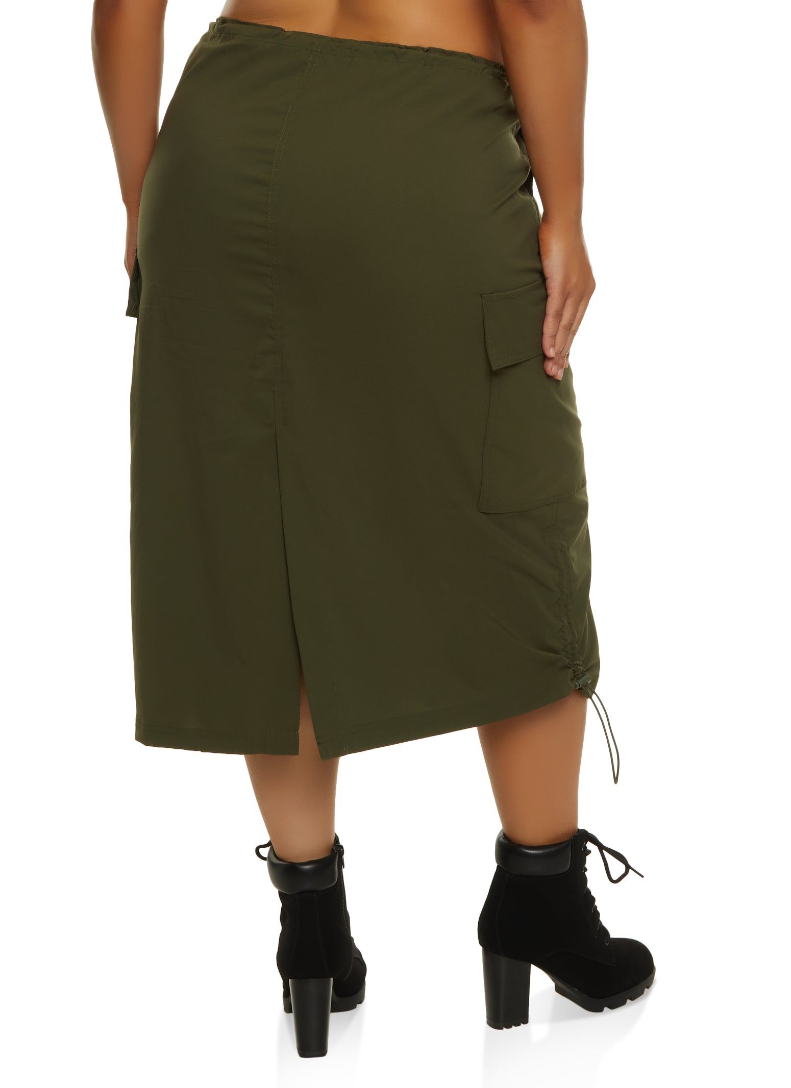 Plus Size Toggle Drawstring Hem Cargo Skirt sold by Rainbow product image thumbnail 3