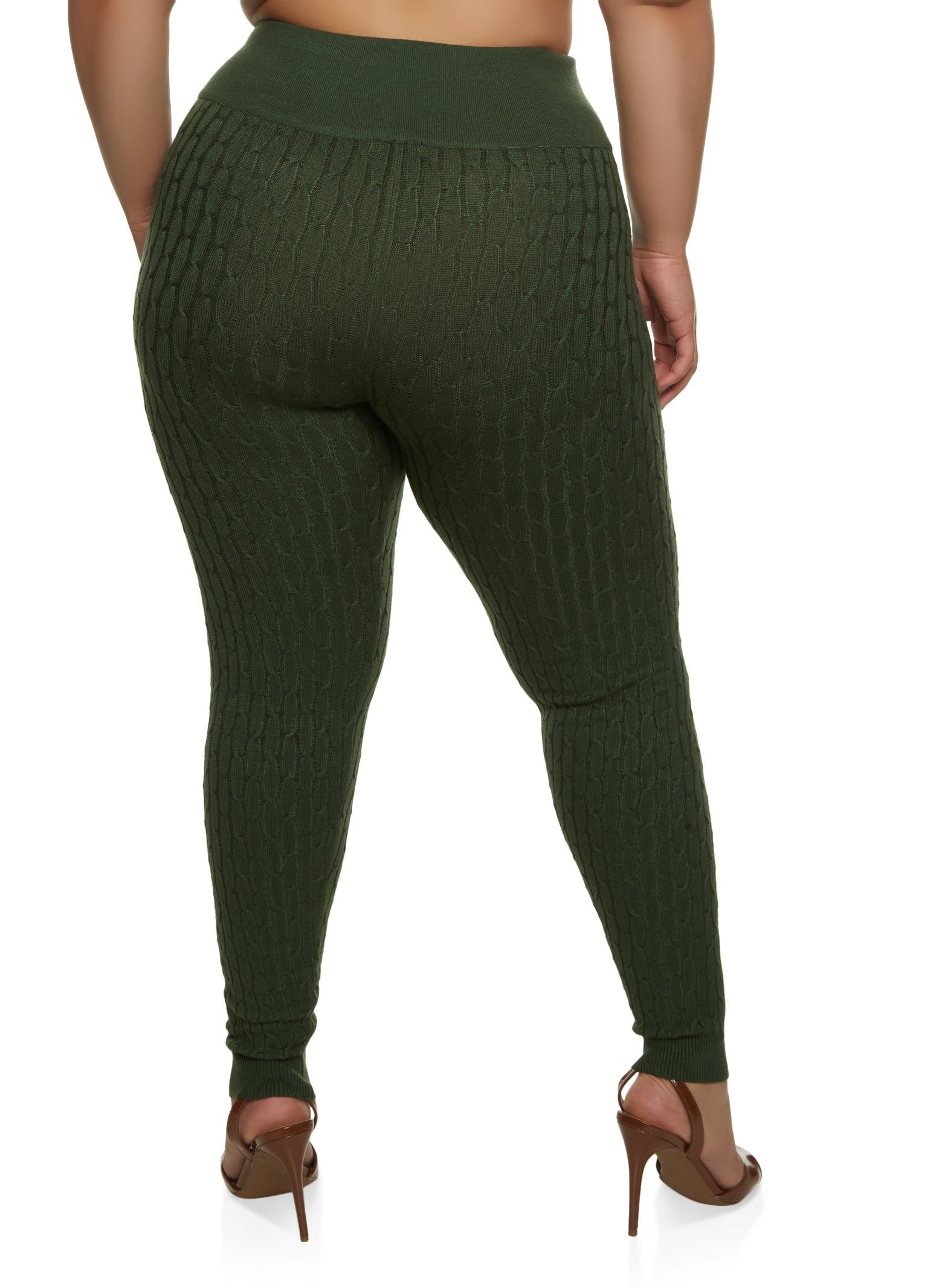 Cable Knit High Waist Leggings sold by Rainbow product image thumbnail 2