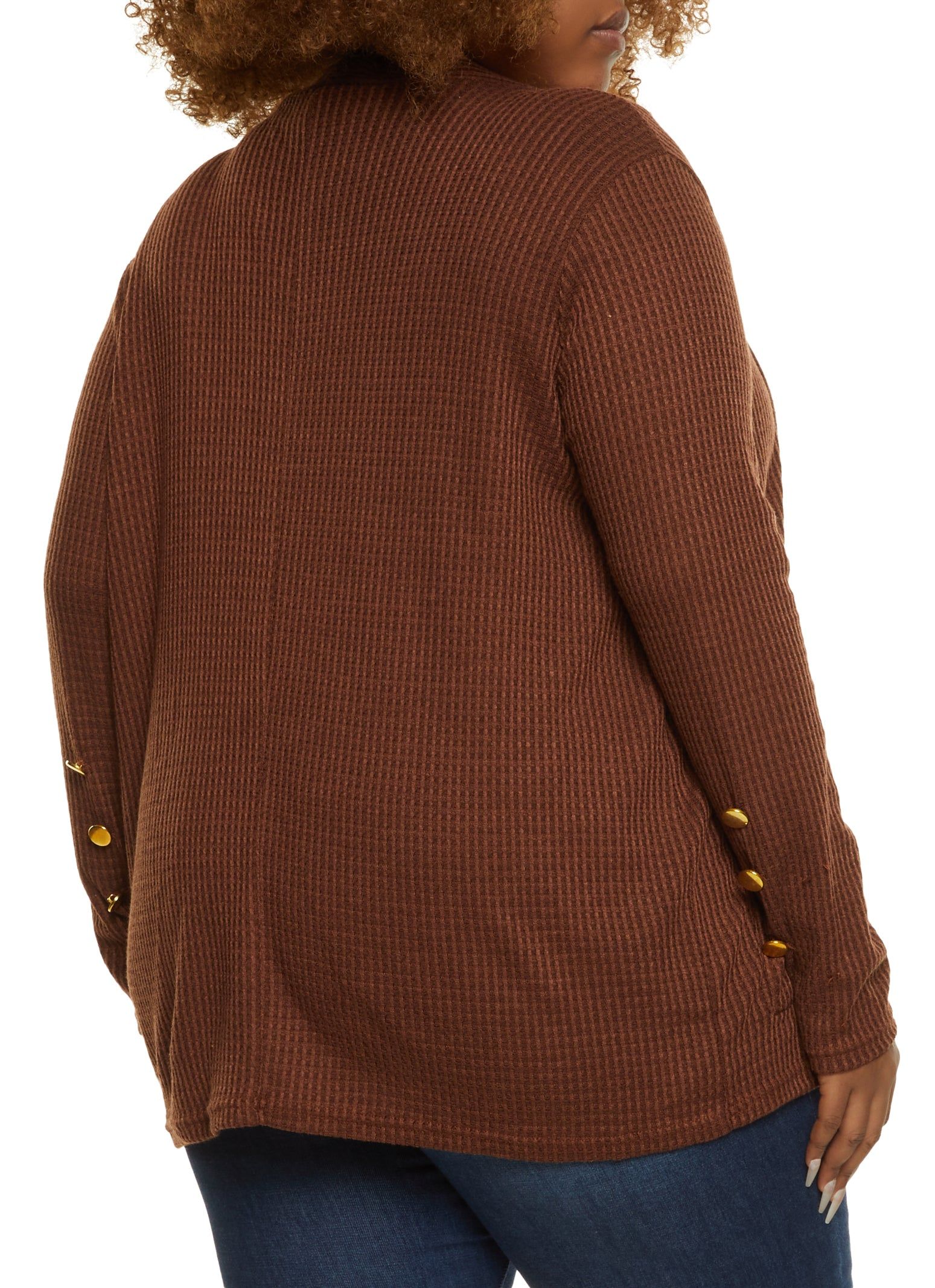 Plus Size Waffle Knit Cardigan sold by Rainbow product image thumbnail 2