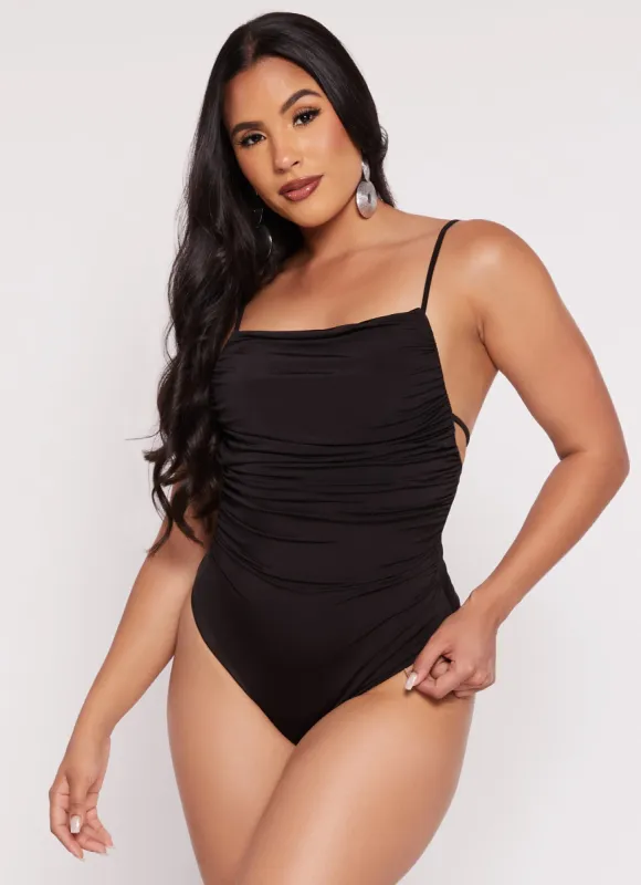 Square Neck Low Back Cami Bodysuit sold by Rainbow