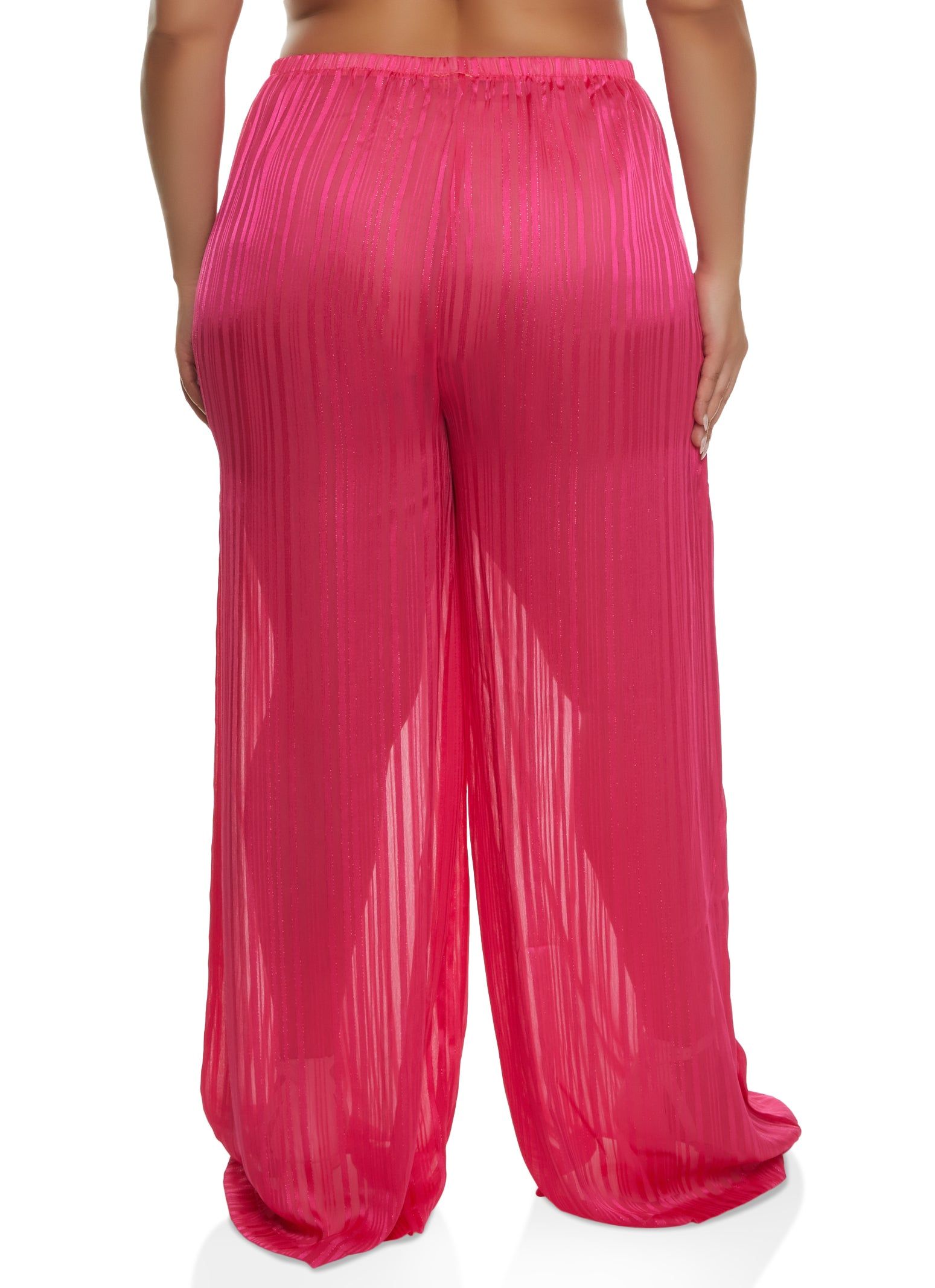 Plus Size Lurex Shadow Stripe Wide Leg Pants sold by Rainbow product image thumbnail 2