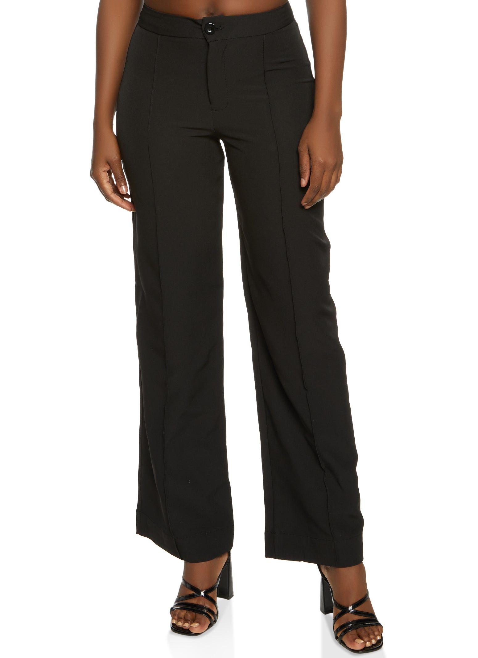 Crepe Knit Pintuck Wide Leg Pants sold by Rainbow