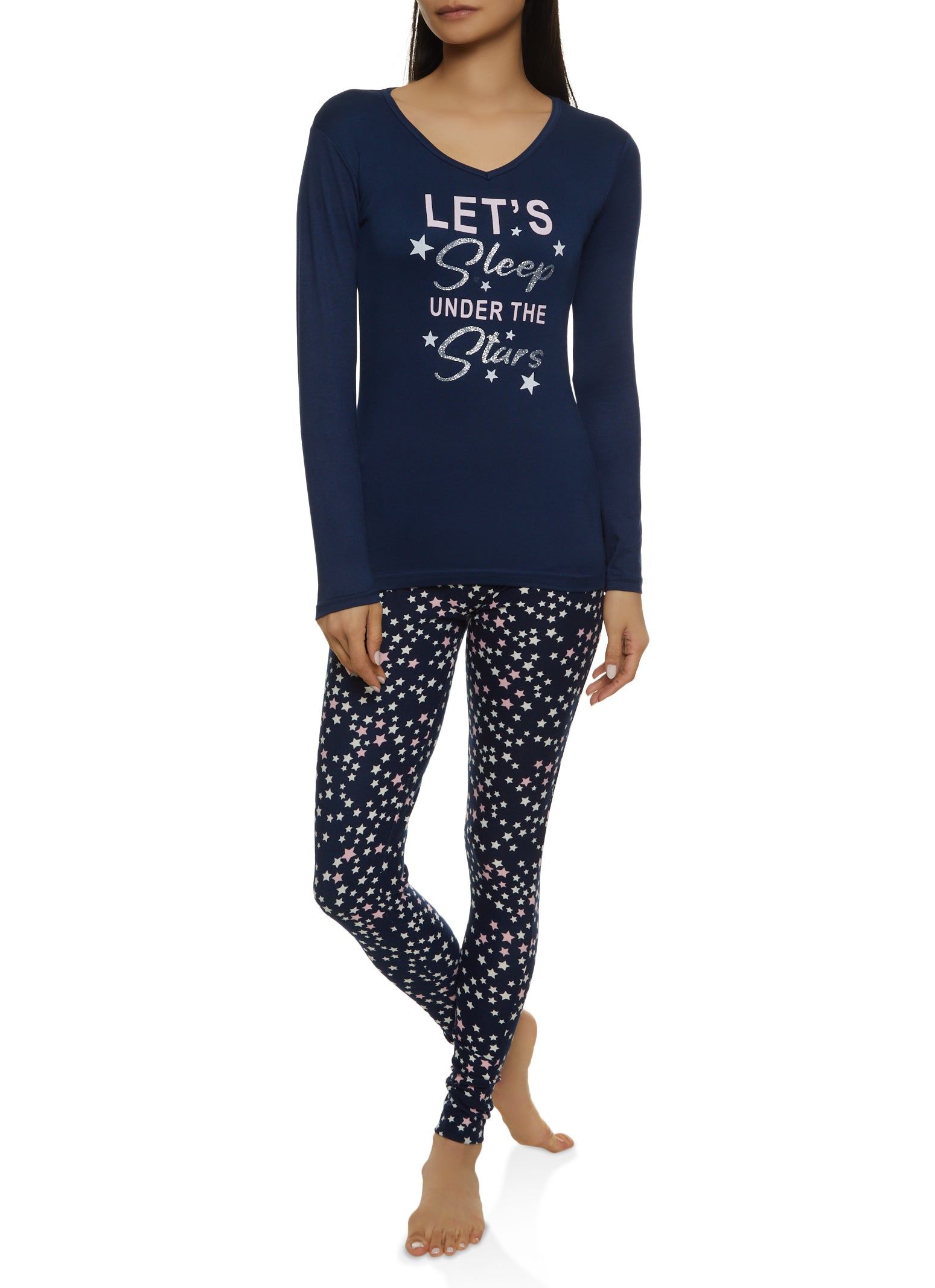 Lets Sleep Graphic Pajama Top and Pants sold by Rainbow