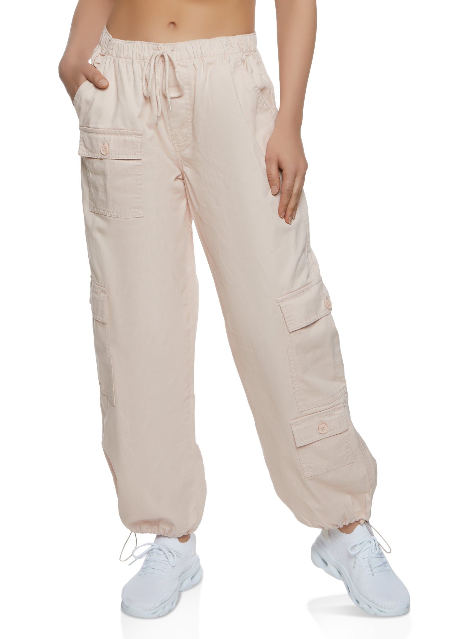 Twill Drawstring Cargo Pants sold by Rainbow