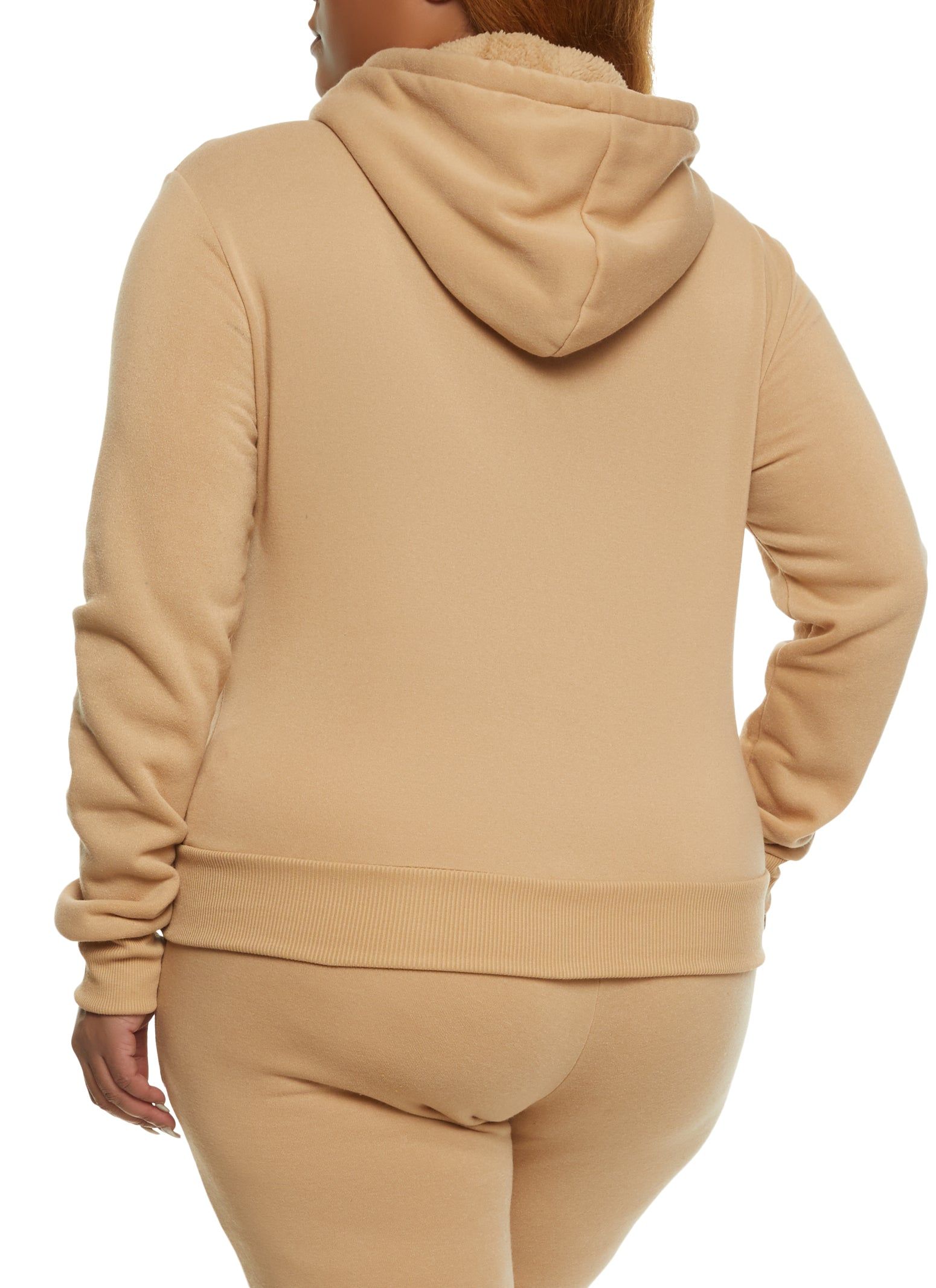 Plus Size Love Rhinestone Graphic Zip Up Hoodie sold by Rainbow product image thumbnail 3