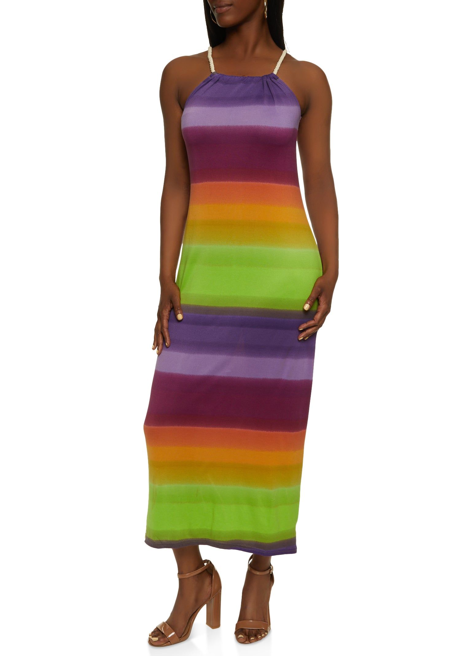 Ombre Rope Strap Maxi Dress sold by Rainbow