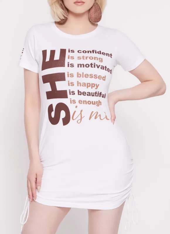 She Is Me Graphic T Shirt Dress sold by Rainbow
