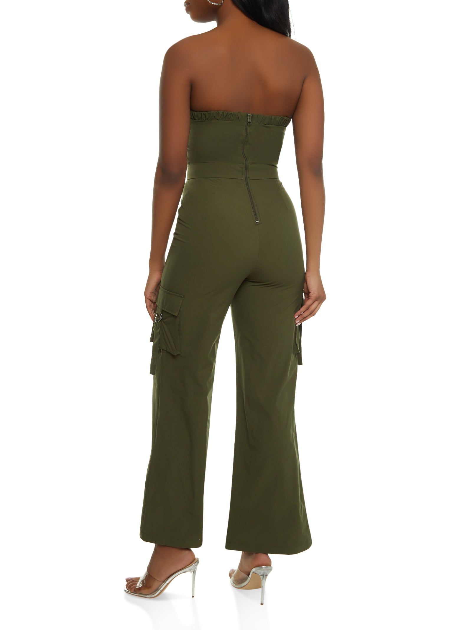 Zip Back Strapless Cargo Pocket Jumpsuit sold by Rainbow product image thumbnail 2