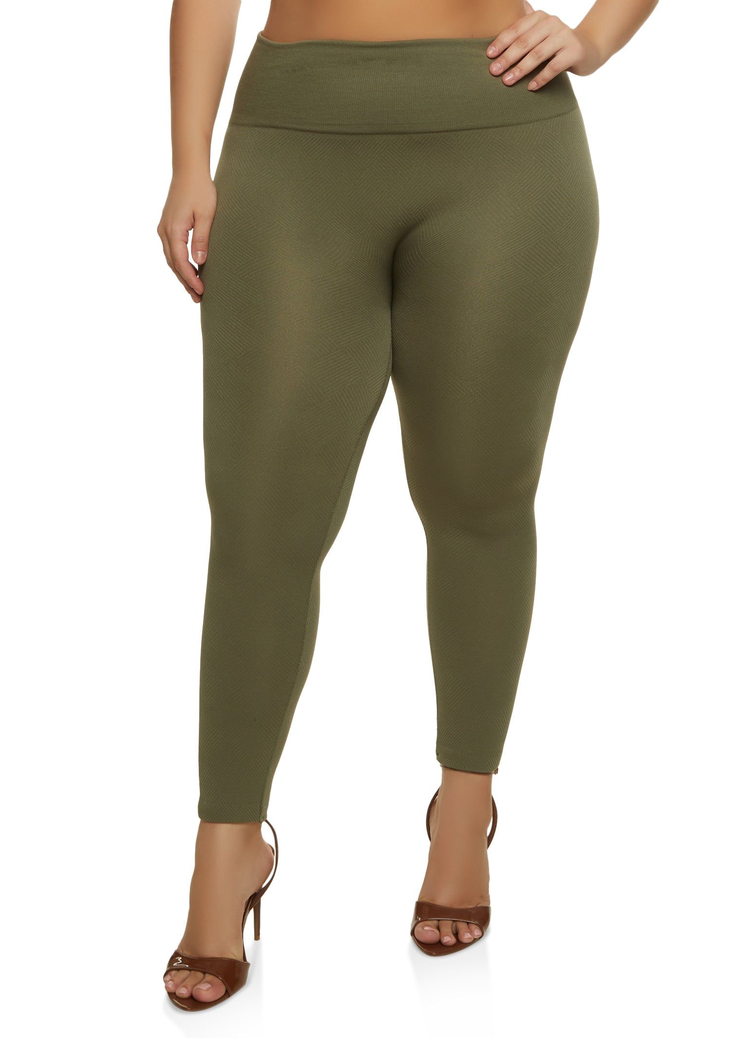 Plus Size Seamless Fleece Lined Leggings sold by Rainbow