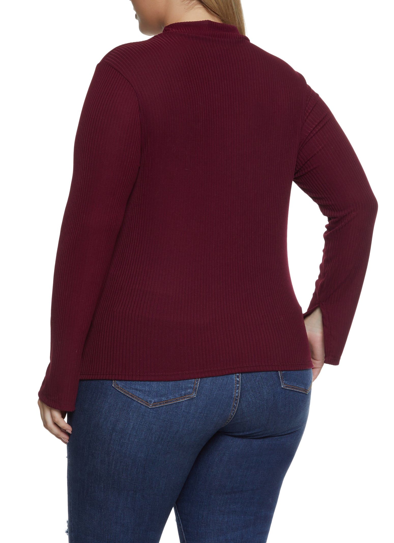 Plus Size Cut Out Mock Neck Top sold by Rainbow product image thumbnail 2