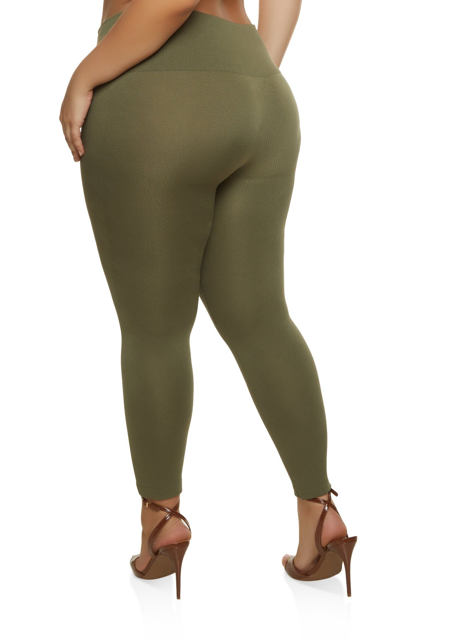 Plus Size Seamless Fleece Lined Leggings sold by Rainbow product image thumbnail 2