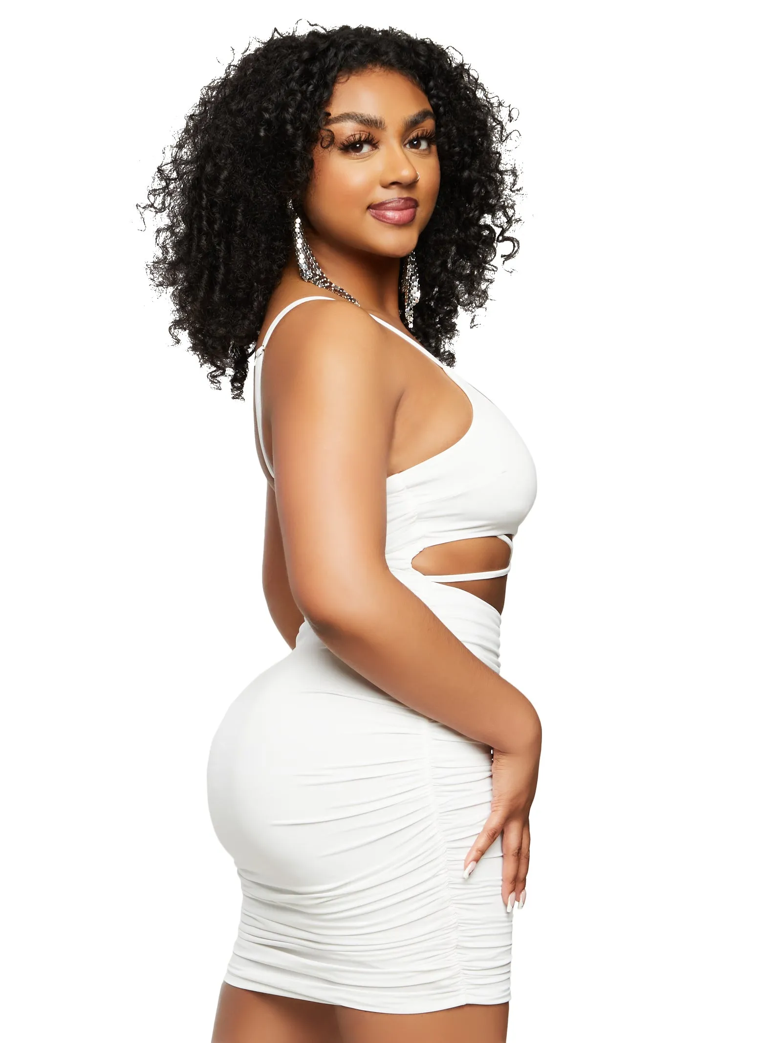 Criss Cross Cut Out Bodycon Mini Dress sold by Rainbow product image thumbnail 3