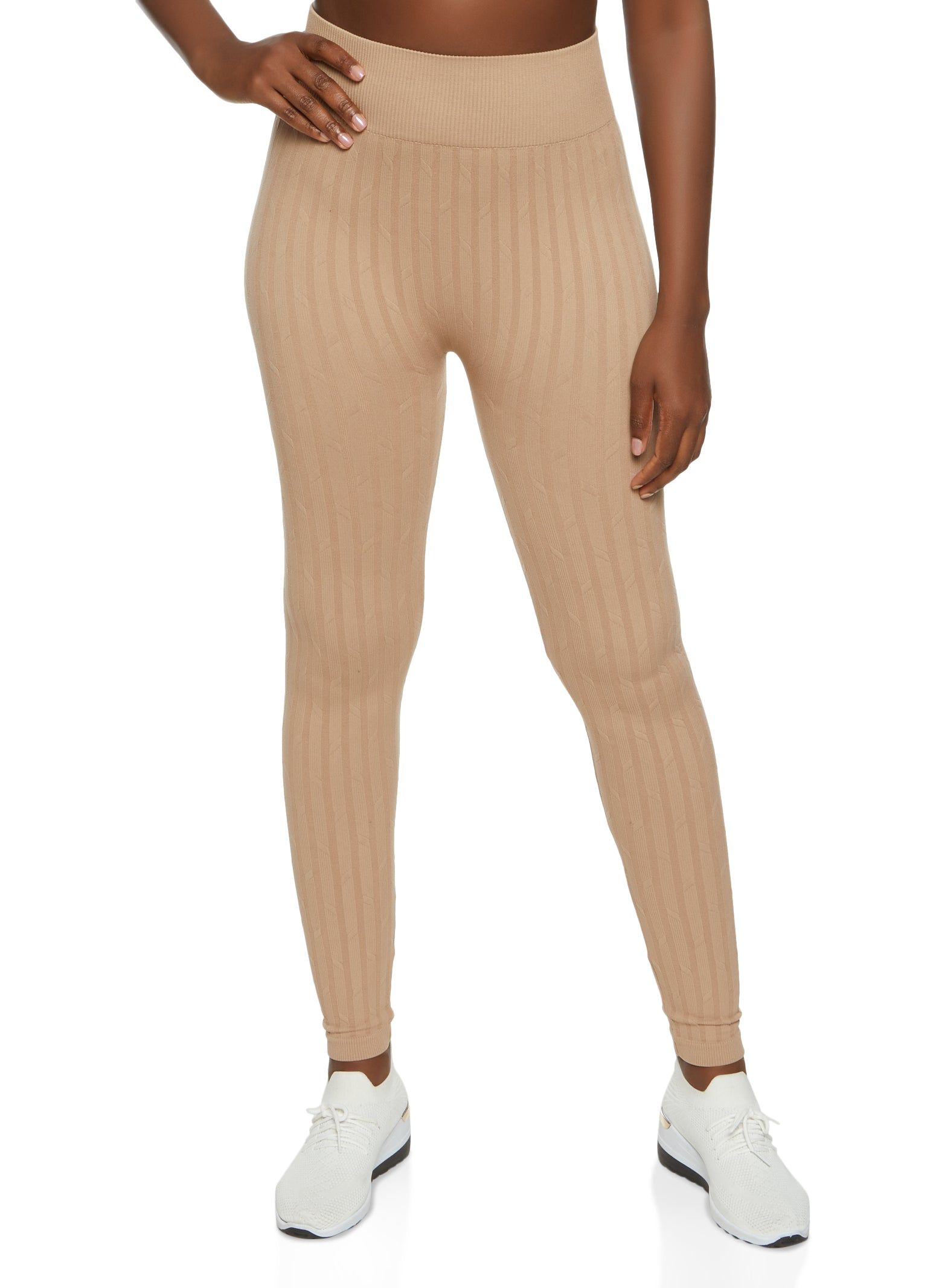 Seamless Ribbed High Waisted Leggings sold by Rainbow