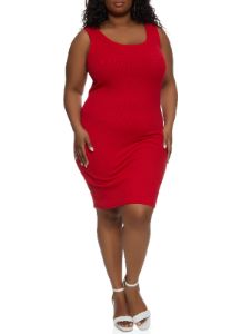 Plus Size Scoop Neck Midi Dress sold by Rainbow