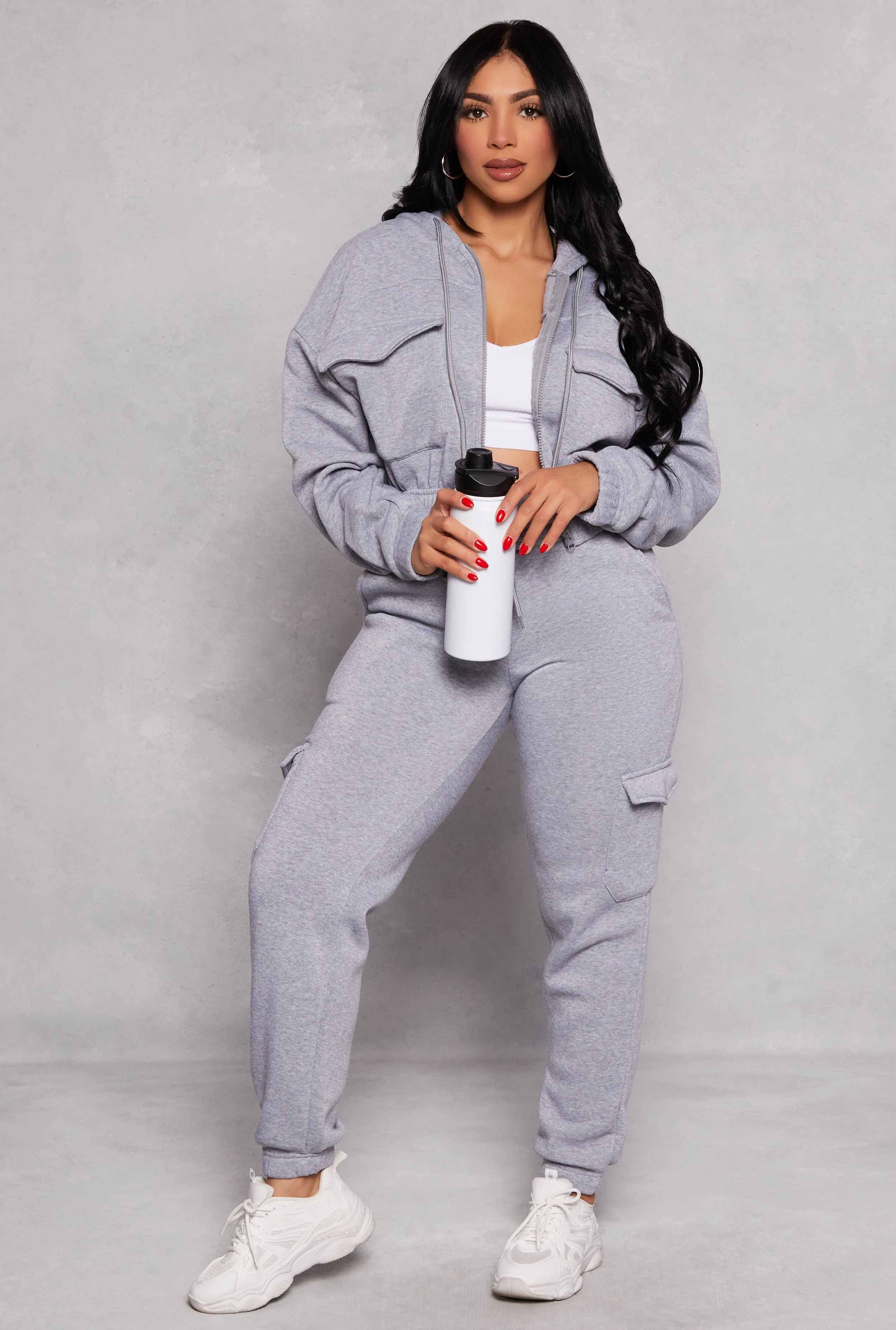 Fleece Zip Front Cropped Sweatshirt sold by Rainbow product image thumbnail 2