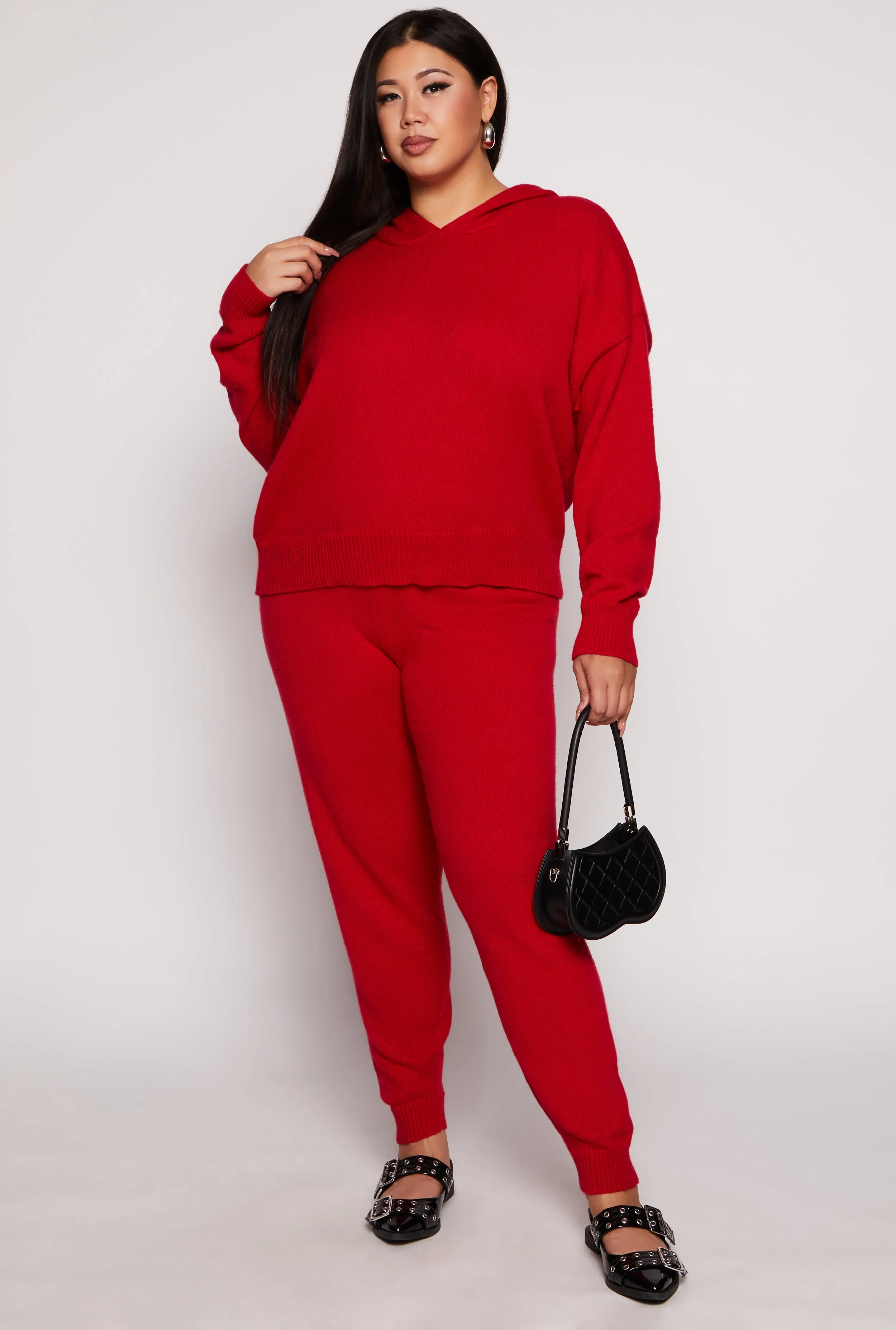 Plus Size Brushed Knit Pullover Hoodie sold by Rainbow product image thumbnail 2