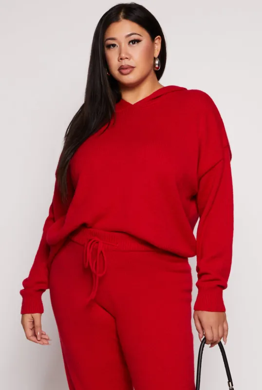 Plus Size Brushed Knit Pullover Hoodie sold by Rainbow