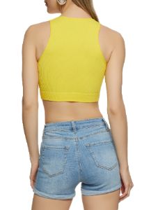 Rib Knit Seamless Crop Top sold by Rainbow