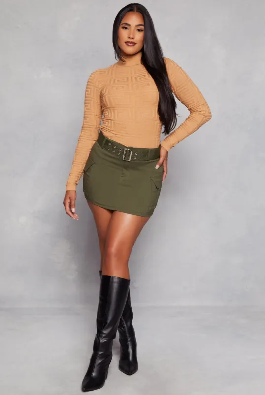 Belted Mini Cargo Skirt sold by Rainbow