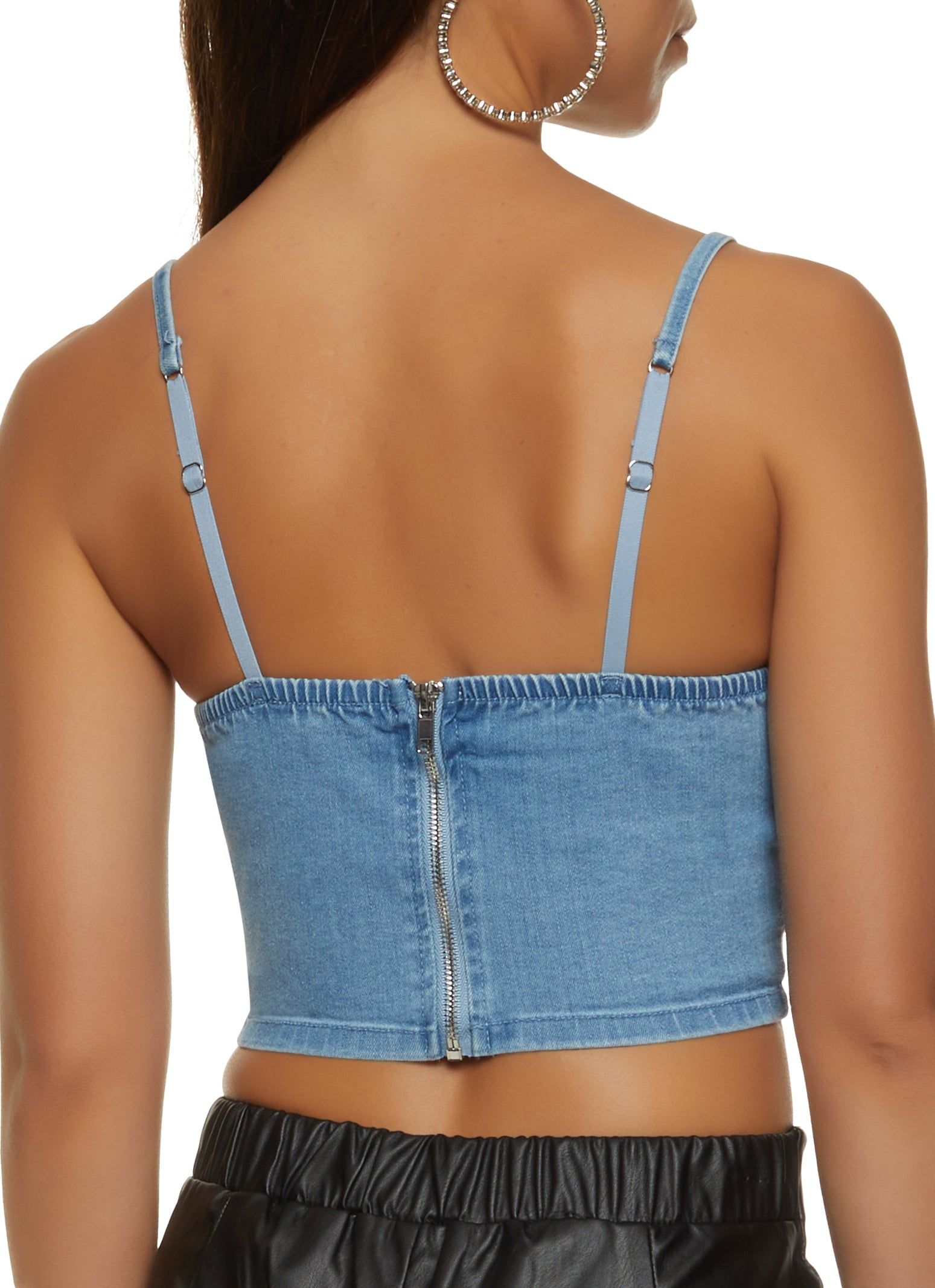 Rhinestone Embellished Denim Bustier Top sold by Rainbow product image thumbnail 3