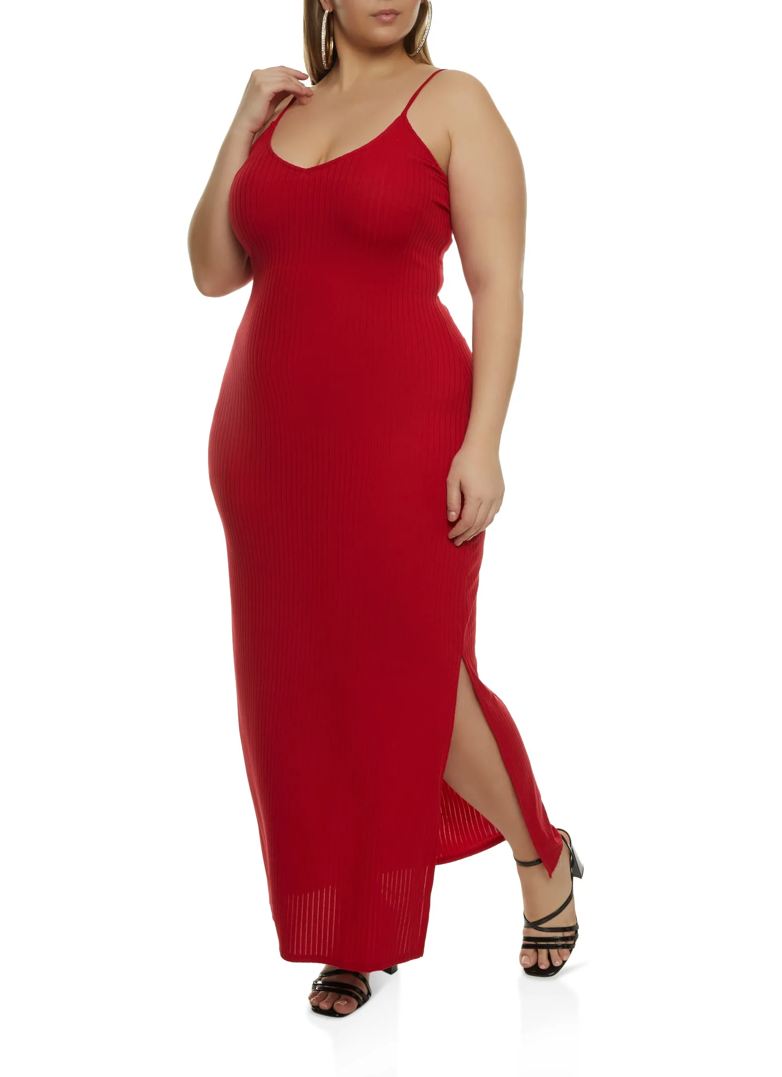 Plus Size Rib Knit Maxi Dress sold by Rainbow