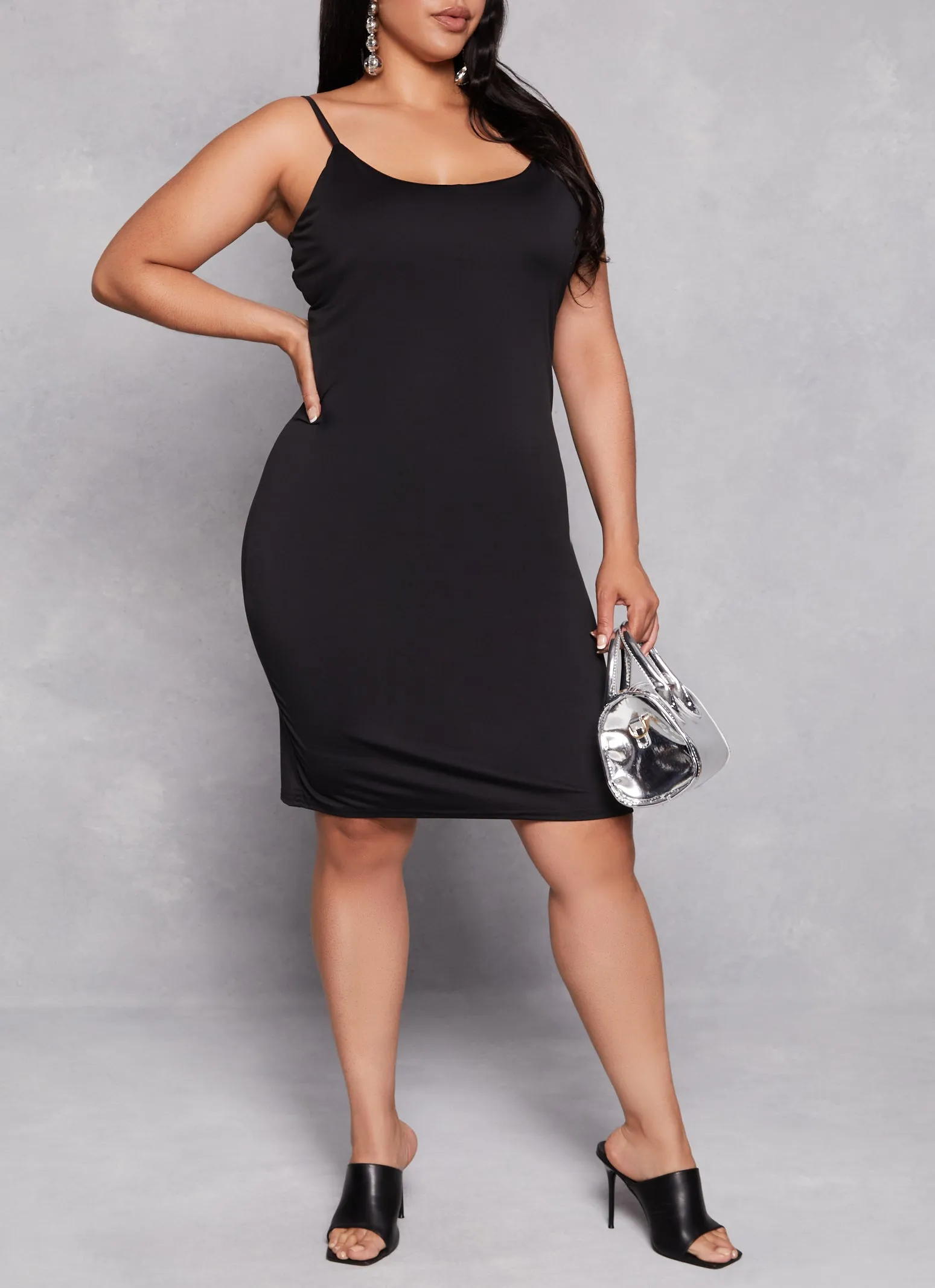 Plus Size Solid Scoop Neck Cami Dress sold by Rainbow product image thumbnail 2