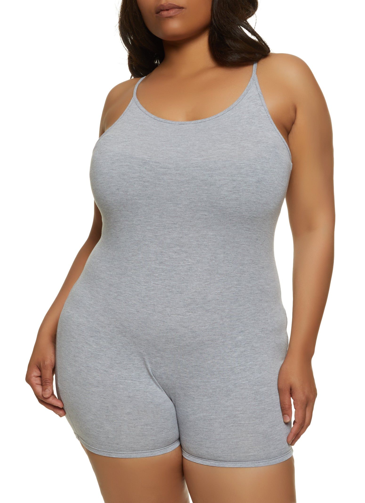 Plus Size Basic Cami Romper sold by Rainbow