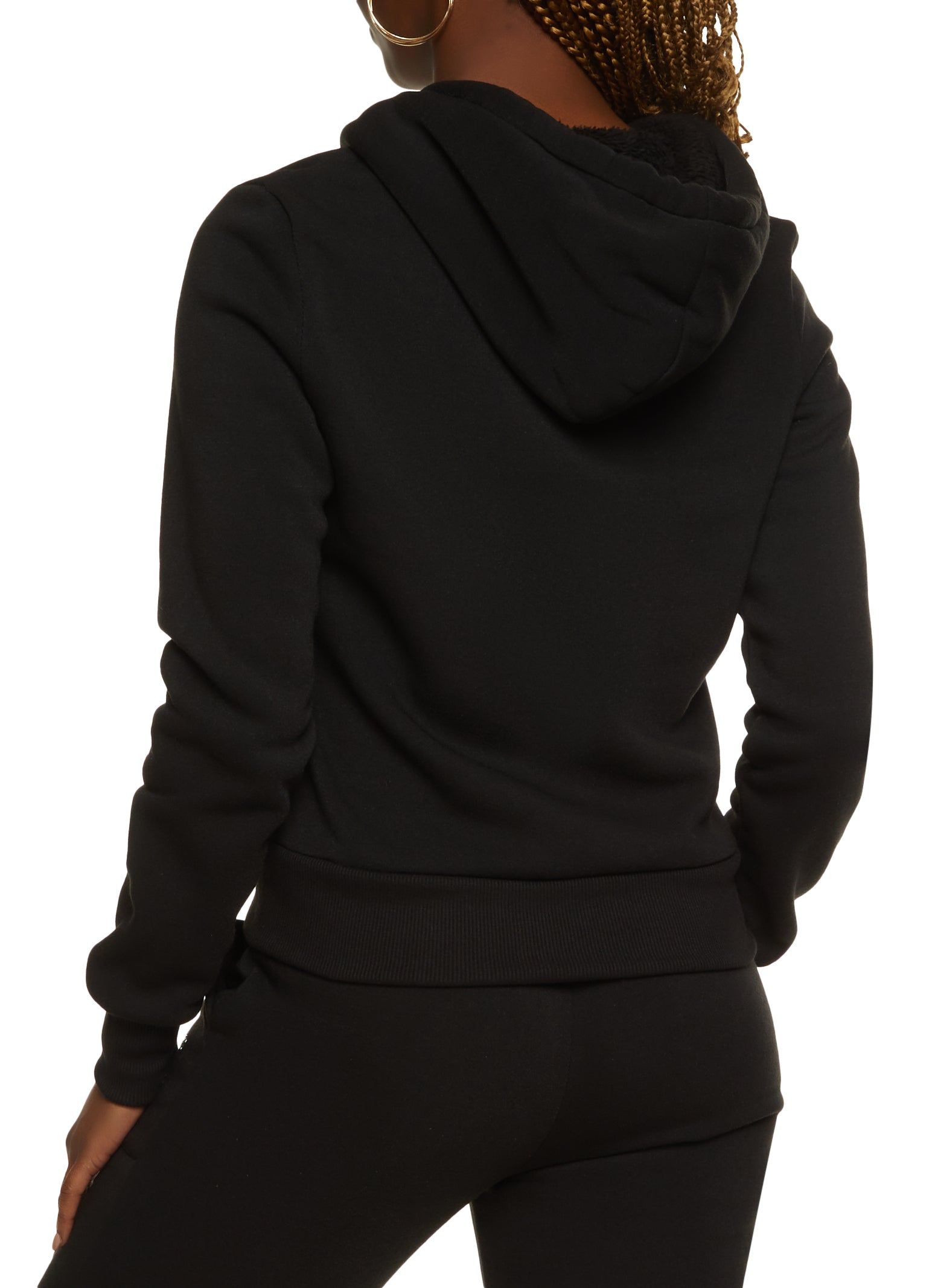 Love Rhinestone Faux Fur Lined Graphic Hoodie sold by Rainbow product image thumbnail 3