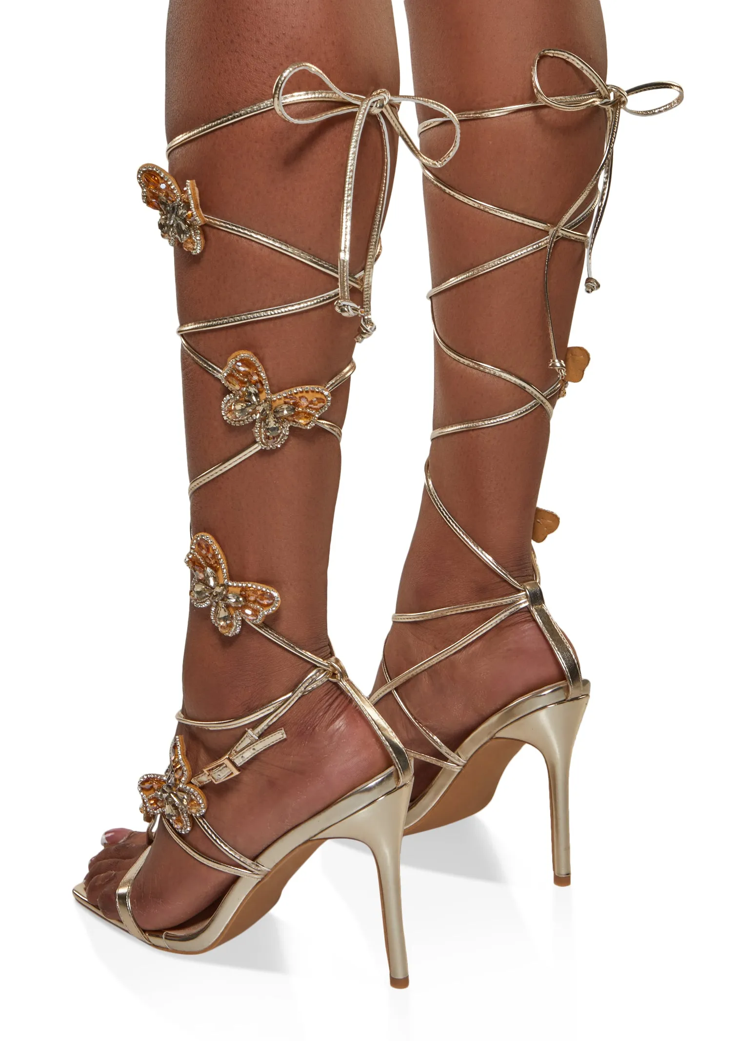 Cape Robbin Butterfly Criss Cross Lace Up Heels sold by Rainbow product image thumbnail 3