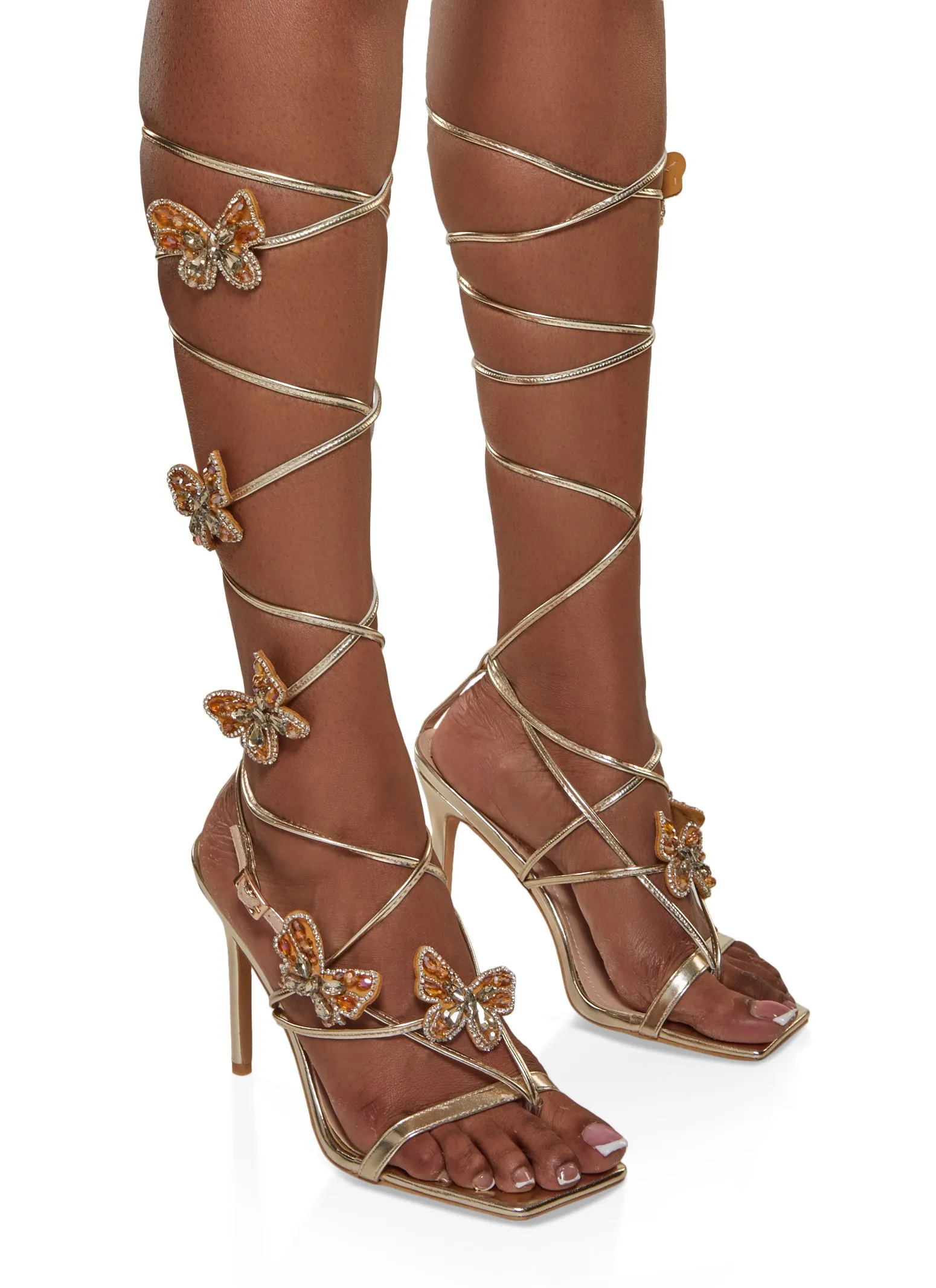 Cape Robbin Butterfly Criss Cross Lace Up Heels sold by Rainbow product image thumbnail 2