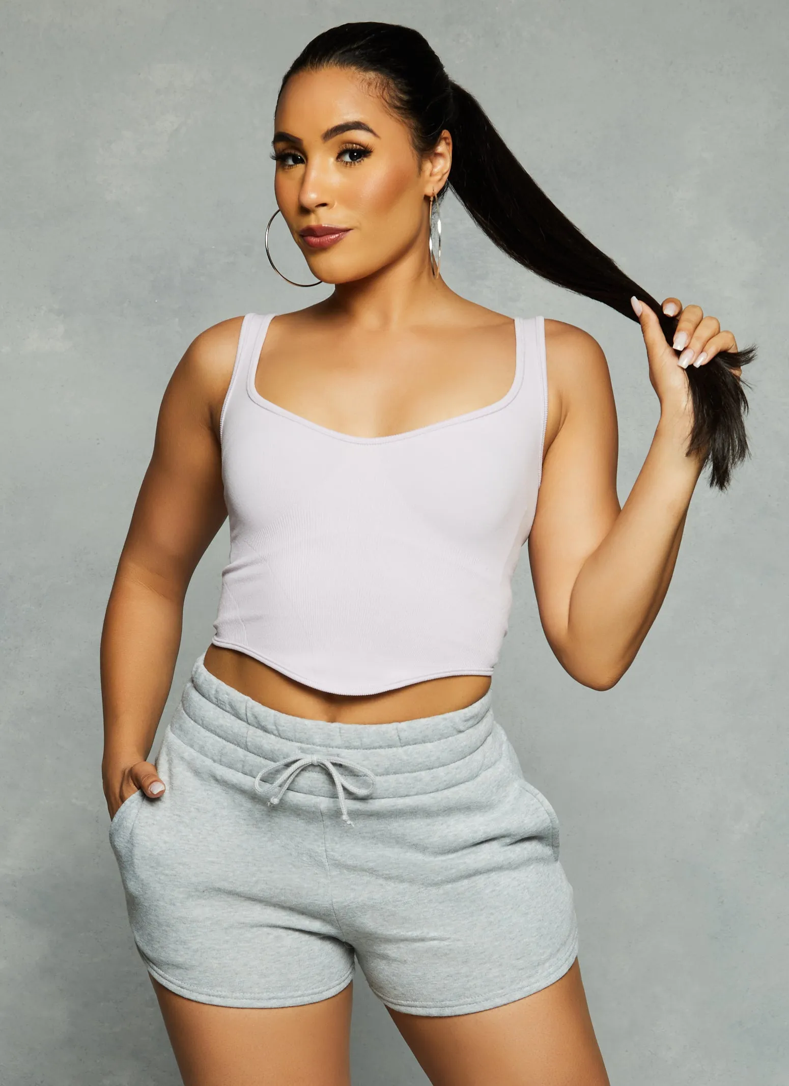 Seamless V Neck Cropped Tank Top sold by Rainbow