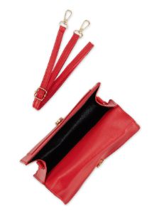 Faux Leather Buckle Detail Convertible Handbag sold by Rainbow